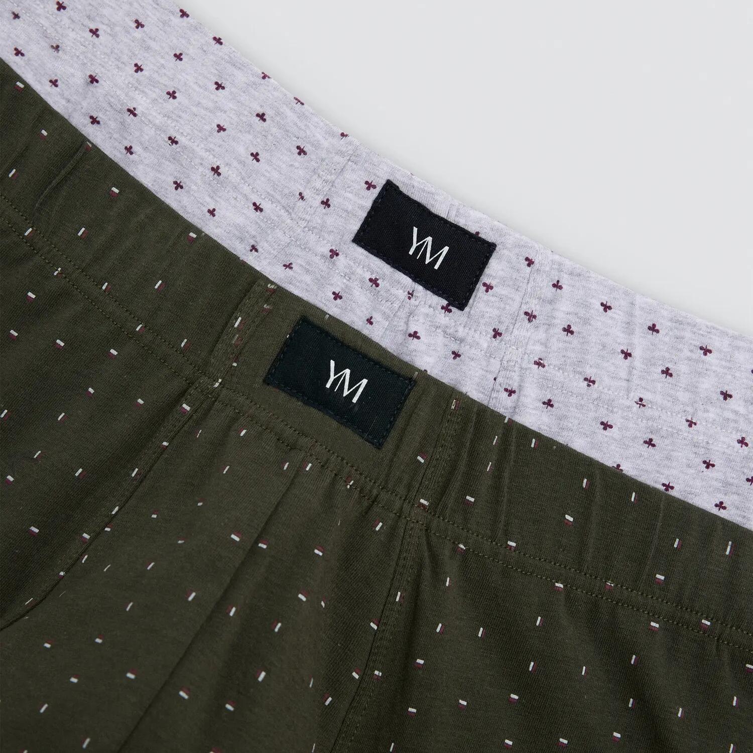 Pack de 2 boxers de algodão com estampado de elementos minimalistas 3/7