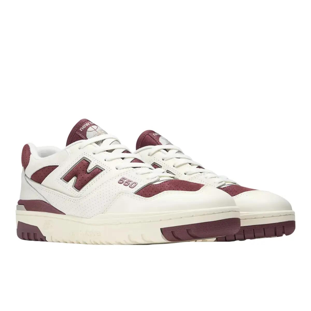 New Balance 550 Sea Salt Classic Crimson 4/5
