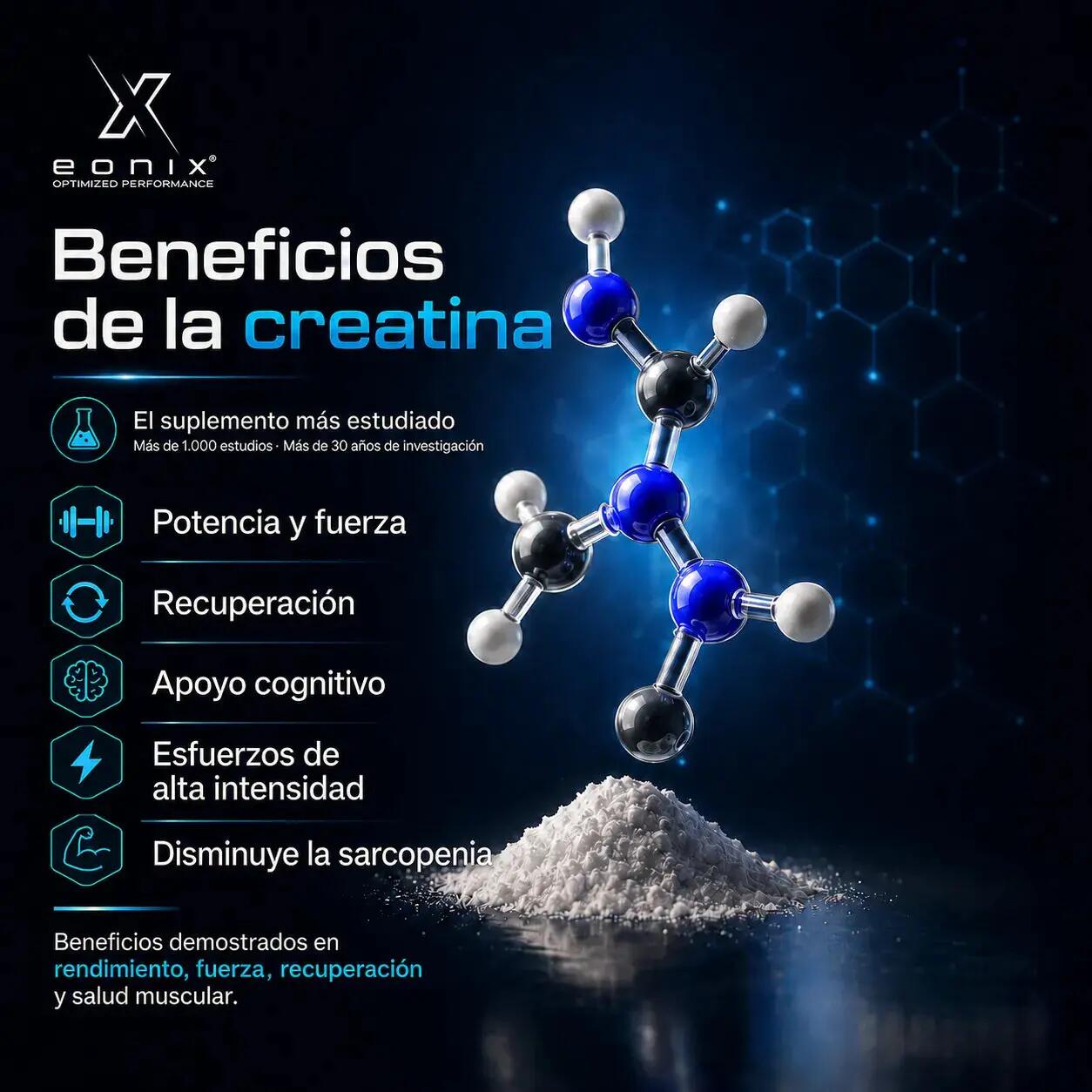 Creatina en gominolas 3 g/dosis Blueberry 60 uds EONIX 3/6