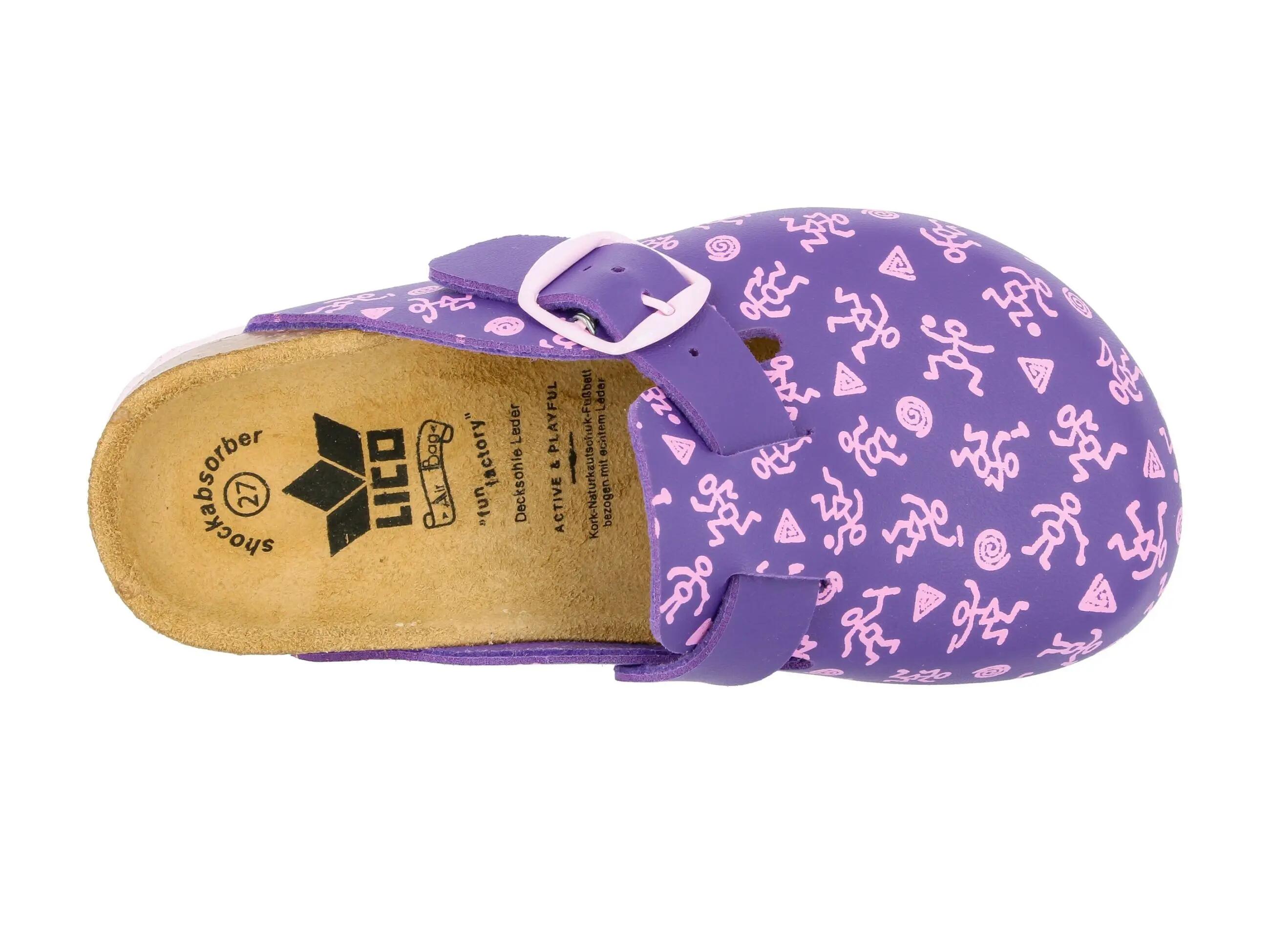 Sabot - sport - fille - semelle en liège - LICO Bioline - violet foncé 5/6
