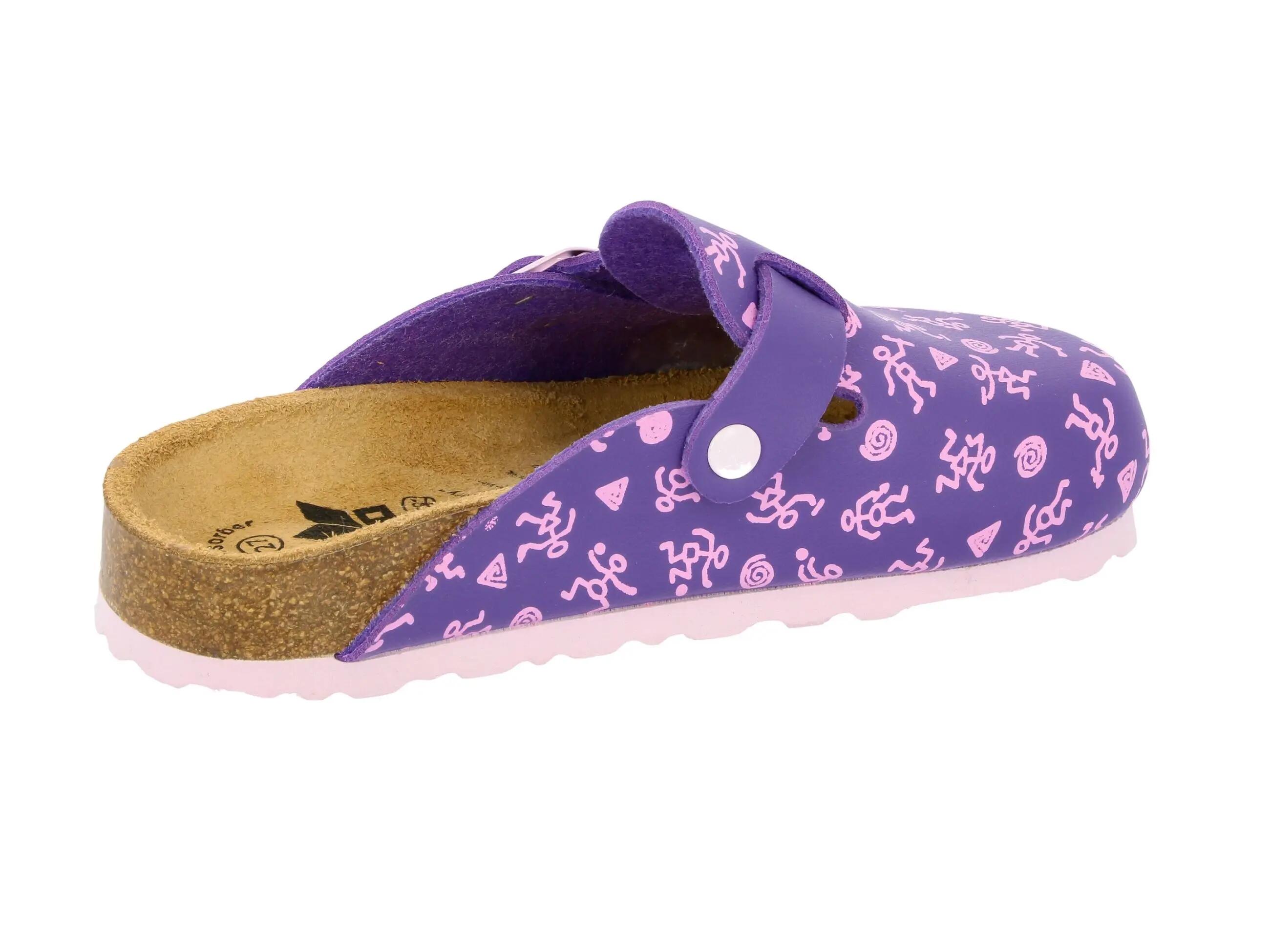 Sabot - sport - fille - semelle en liège - LICO Bioline - violet foncé 4/6