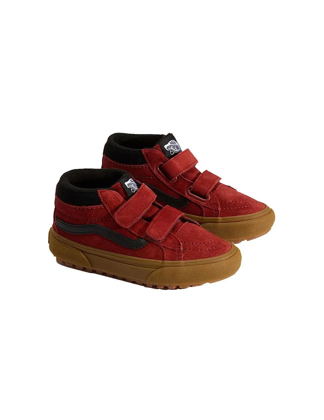 Baskets pour enfant Vans Sk8-mid orange. 3/4