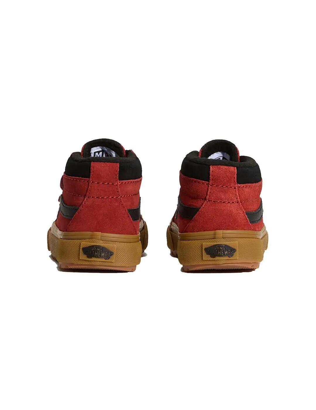 Baskets pour enfant Vans Sk8-mid orange. 2/4
