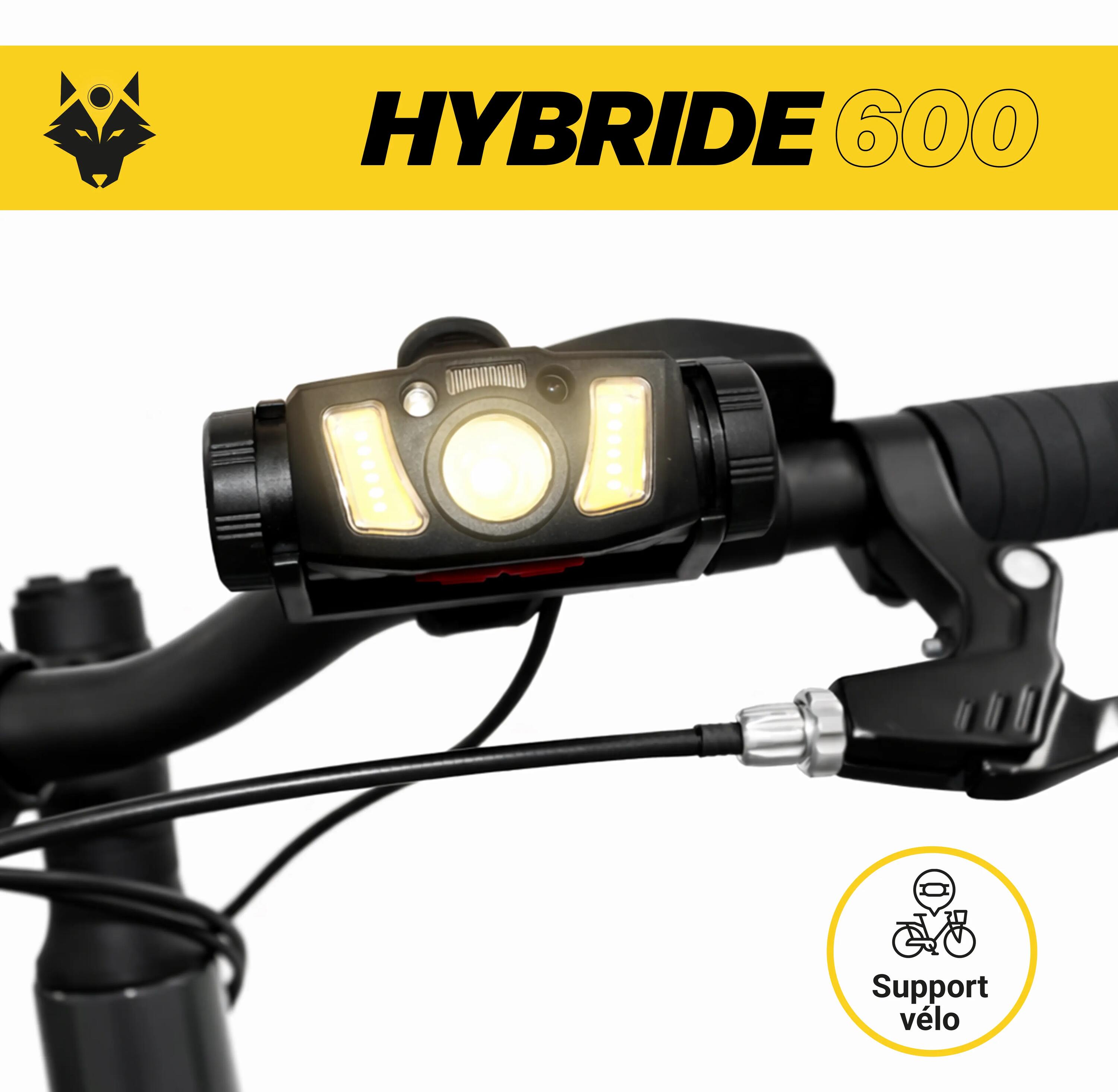 Pack éclairage vélo 300 lm + 3 LED rouges HYBRID600 + FLASH500 8/15