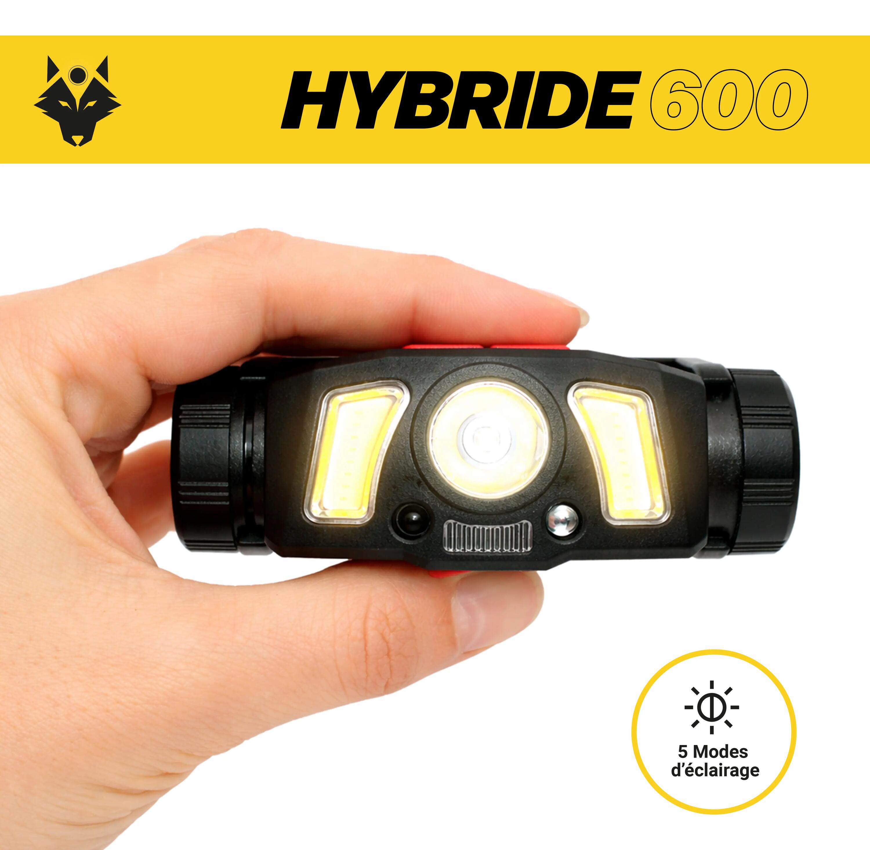 Pack éclairage vélo 300 lm + 3 LED rouges HYBRID600 + FLASH500 7/15