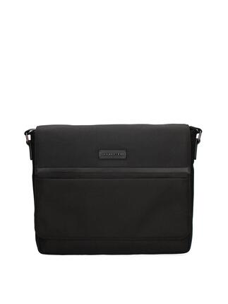 Sac à Bandoulière Homme Cuir Véritable Noir Momo Design - Fermeture Magnétique