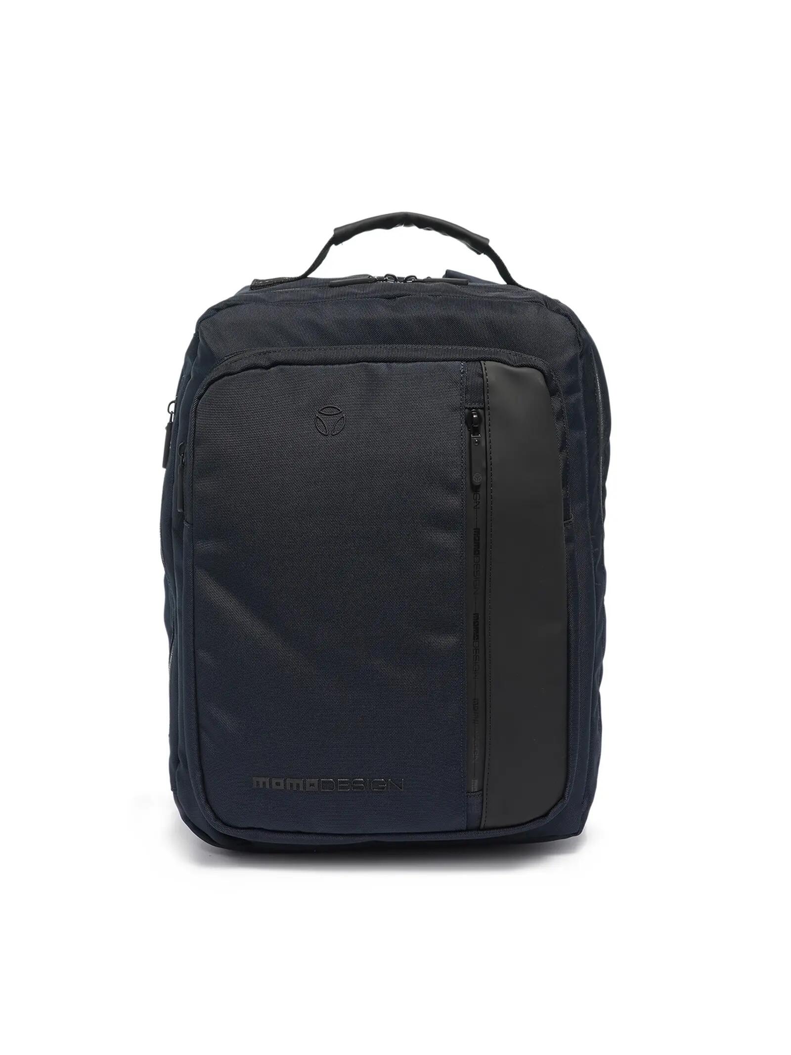 Rucsac Momo Design bărbați negru poliester cu fermoar și buzunare