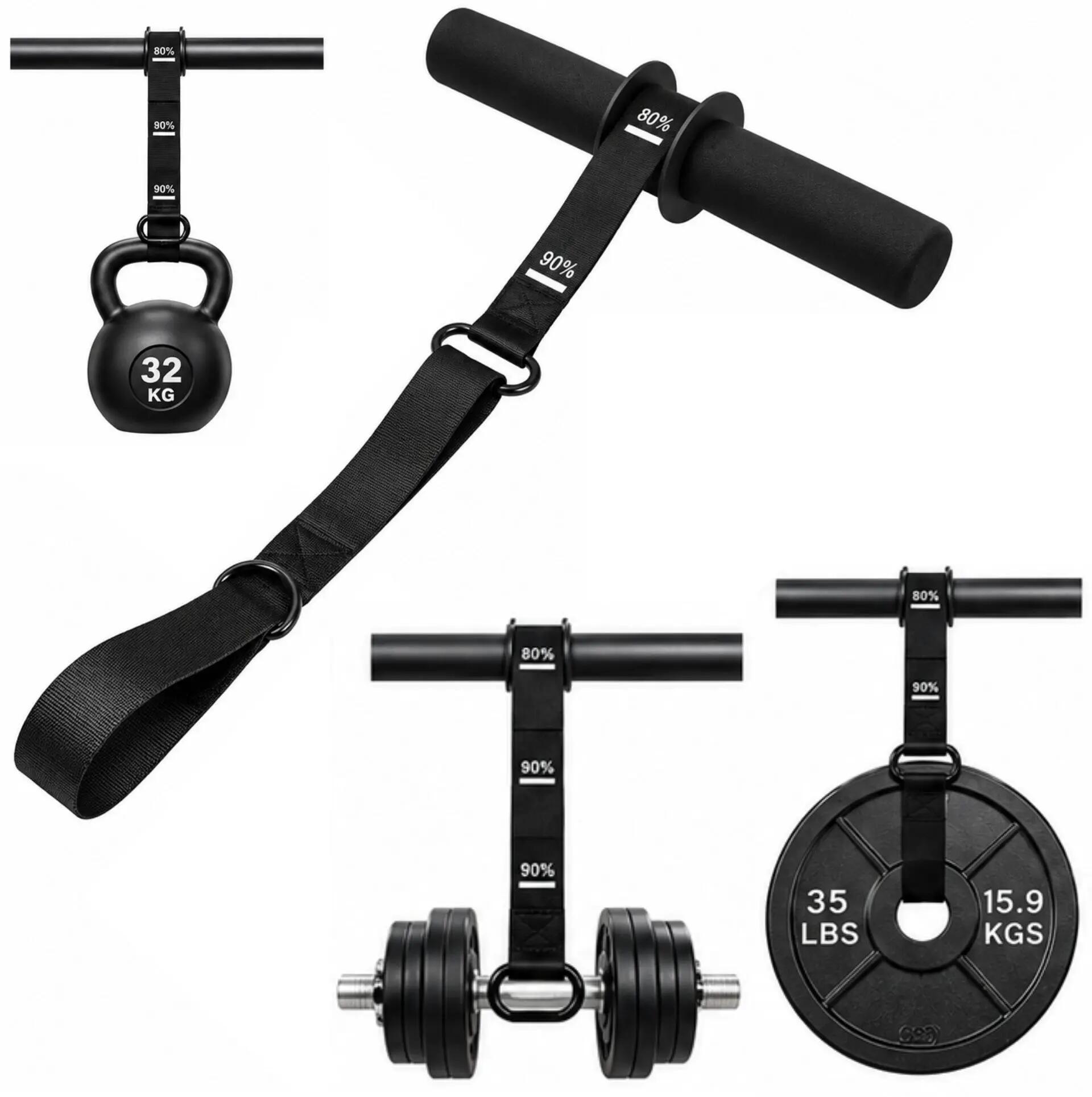 Rolo de musculação antebraços e pulsos - pega antiderrapante - carga ajustável 2/4