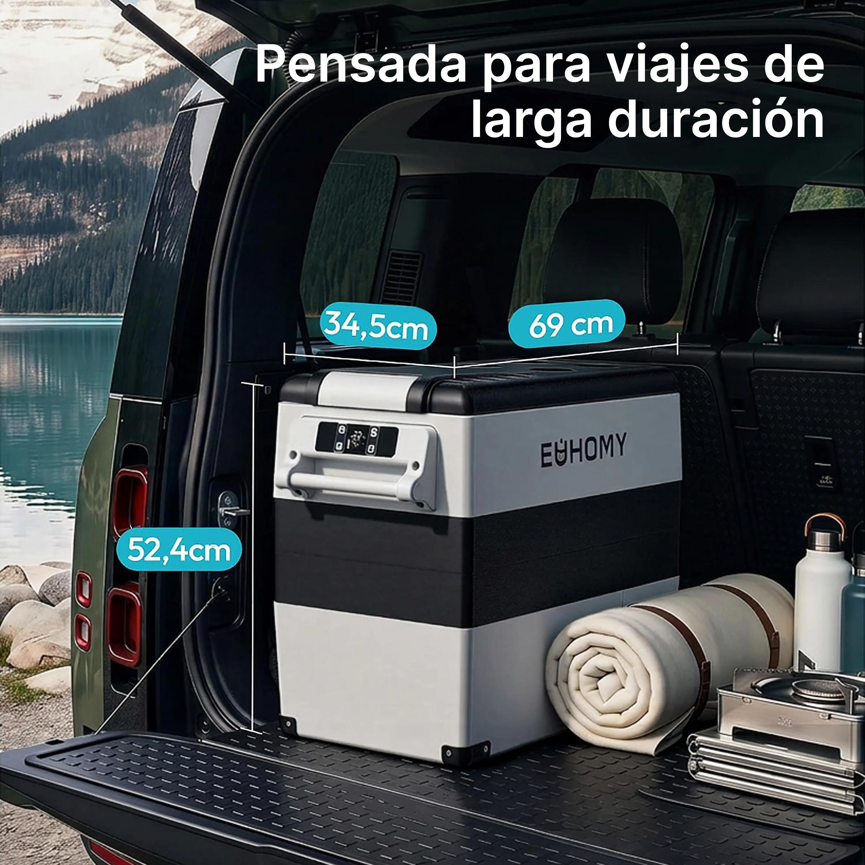 Euhomy nevera portátil para coche de 55L gris 6/6