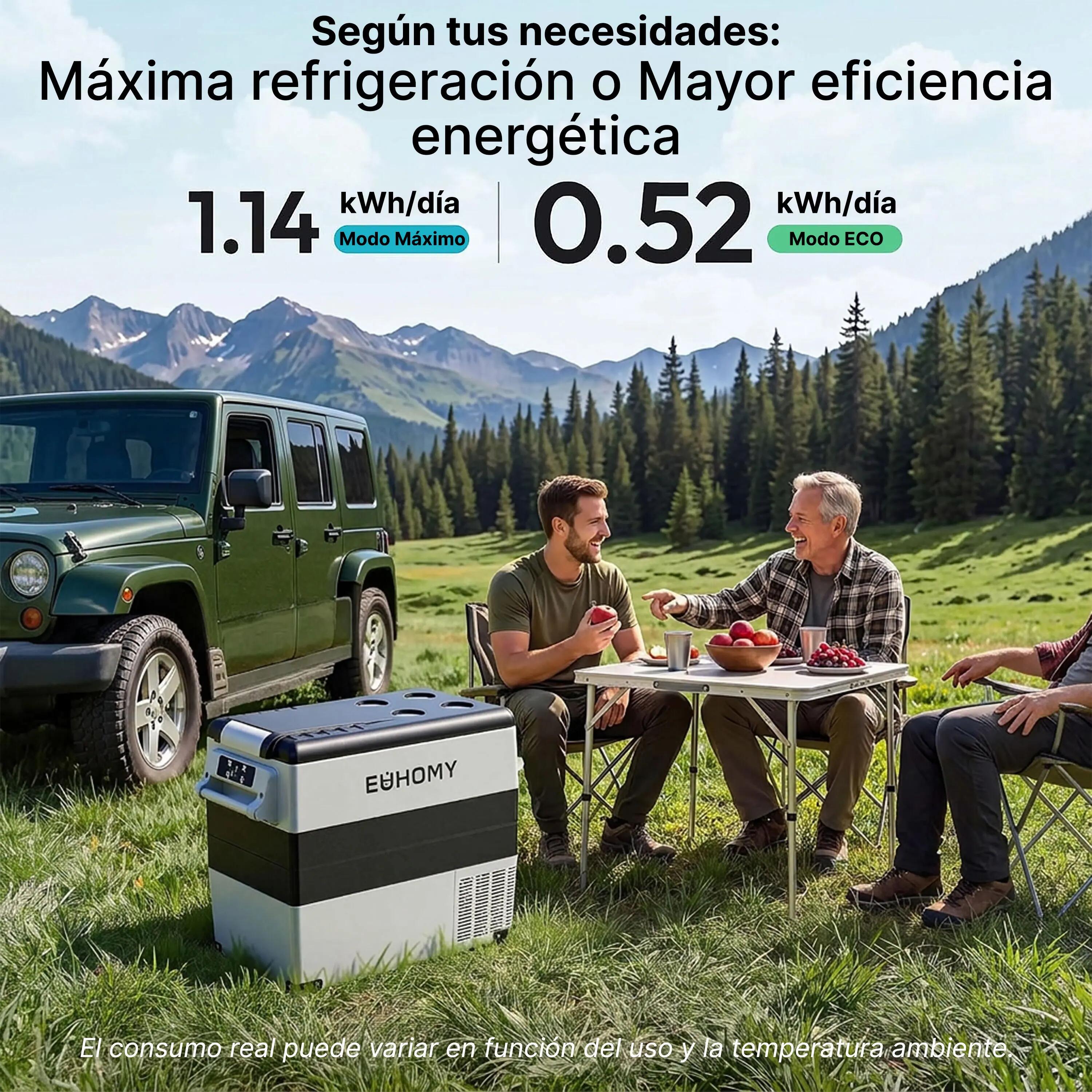Euhomy nevera portátil para coche de 55L gris 2/6