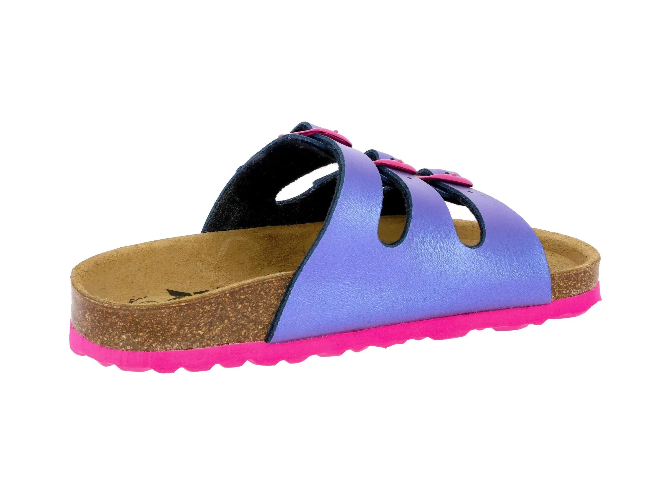 Kinder - pantoletten - lico bioline - lila-rosa 4/6