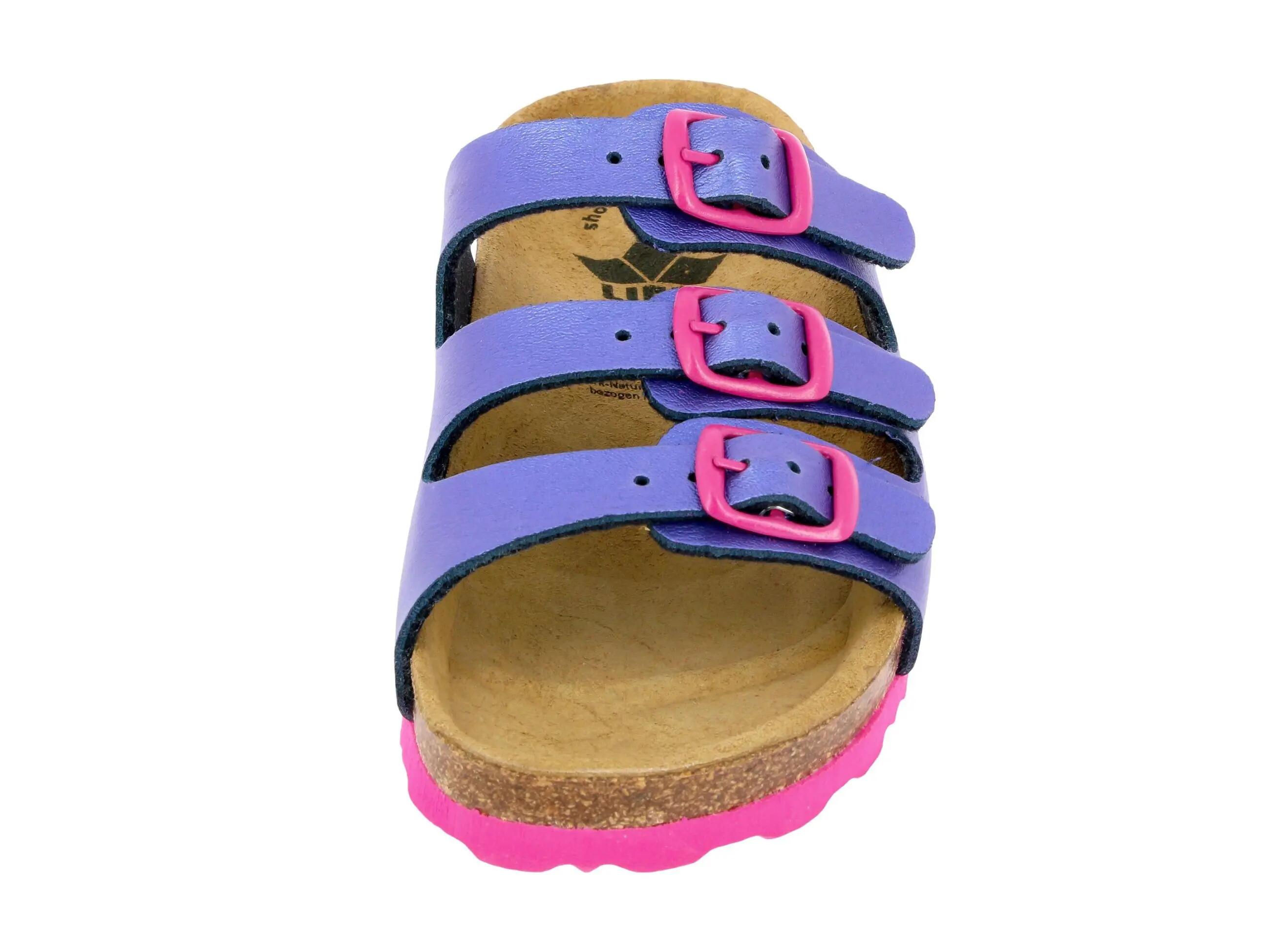 Kinder - pantoletten - lico bioline - lila-rosa 3/6