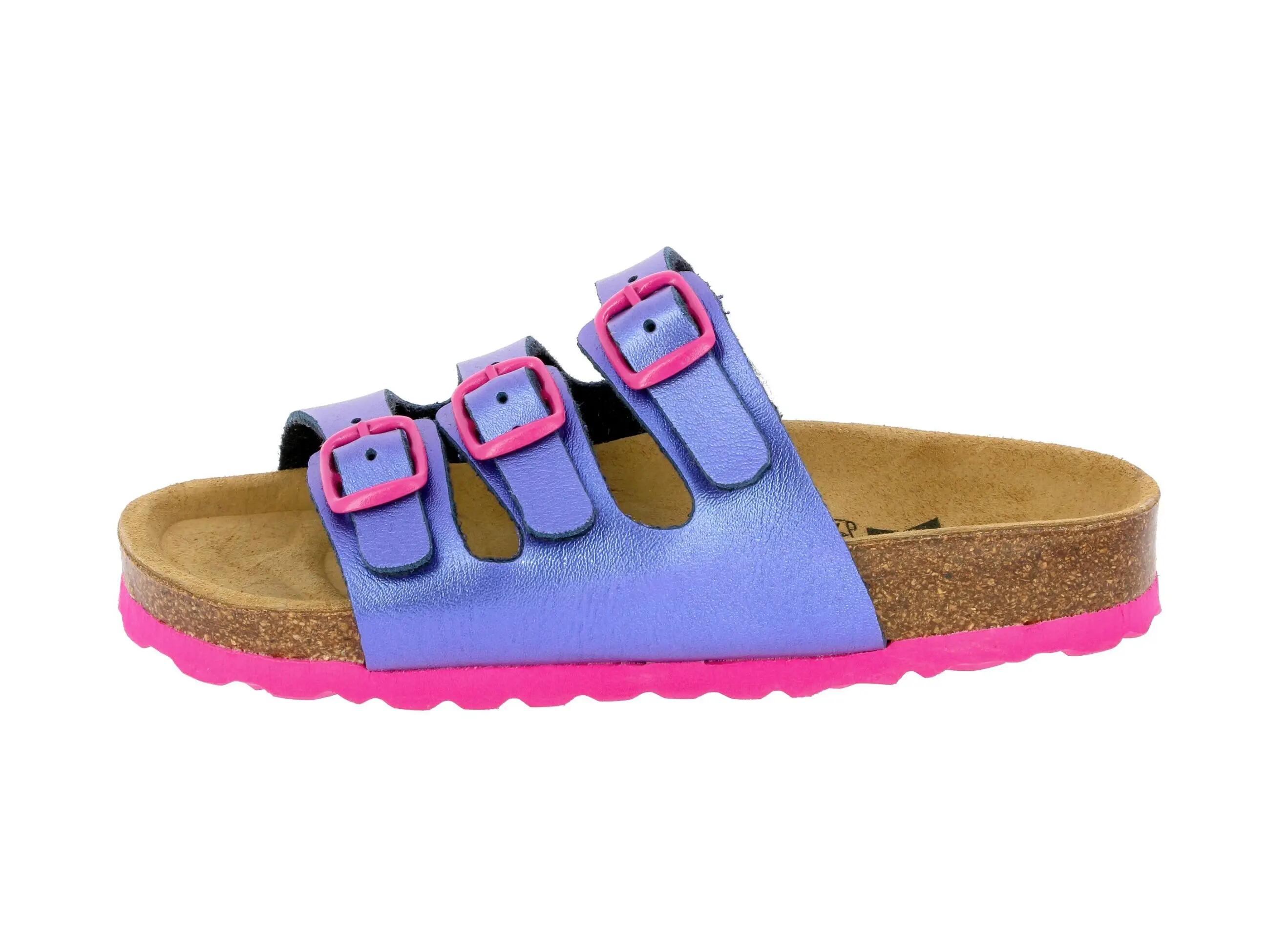 Kinder - pantoletten - lico bioline - lila-rosa 2/6