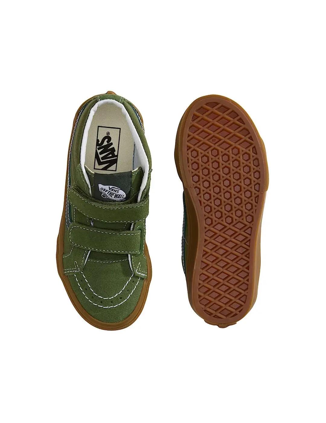Chaussures pour Vans Sk8-mid vertes. 4/4