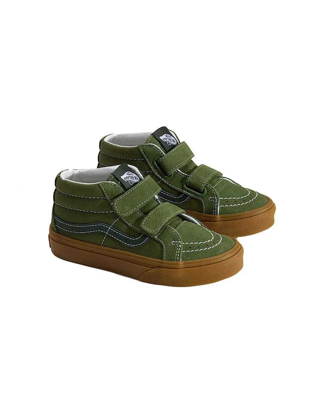 Chaussures pour Vans Sk8-mid vertes. 3/4
