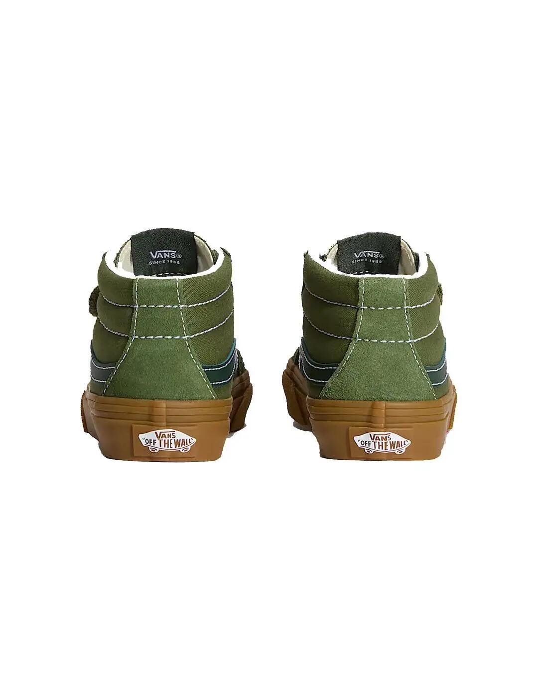 Chaussures pour Vans Sk8-mid vertes. 2/4