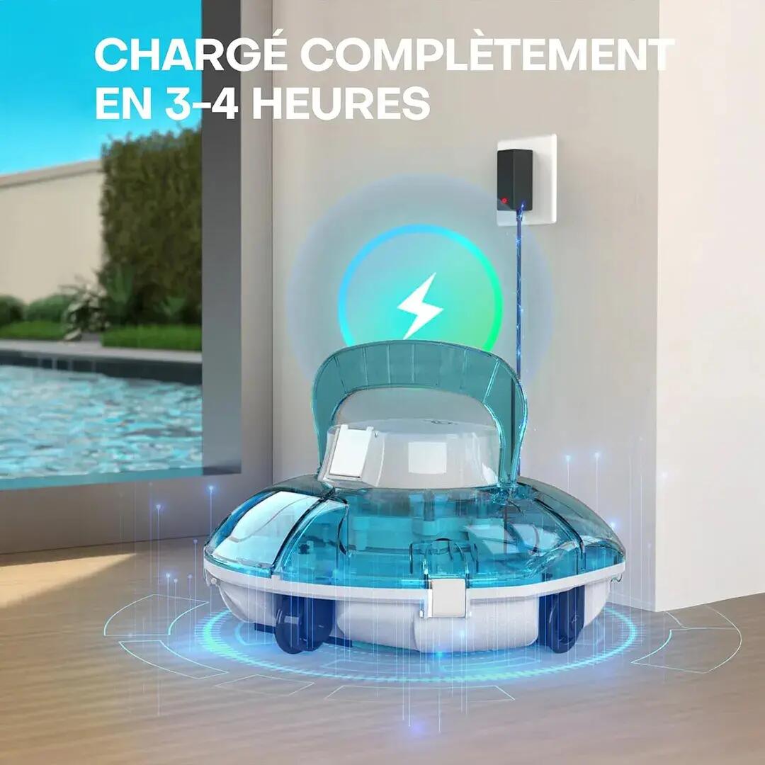Robot électrique de piscine sans fil nettoyage des fonds 5/6