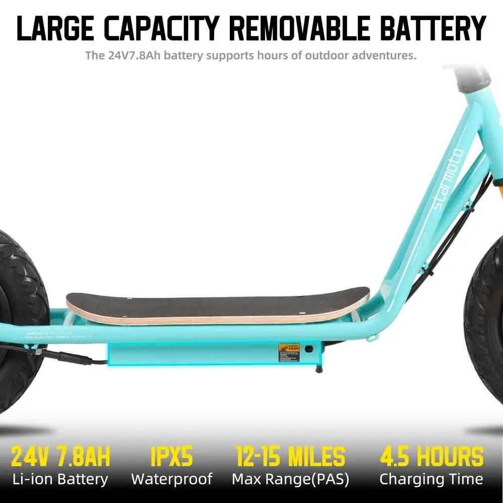 Trottinette électrique 250W, 12" roues, pliable, 6-12 ans 3/6