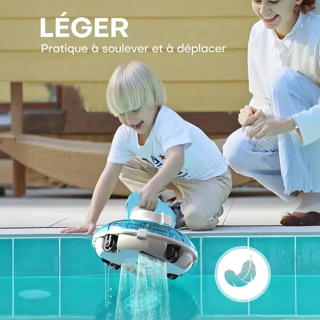 Robot électrique de piscine sans fil nettoyage des fonds 3/6