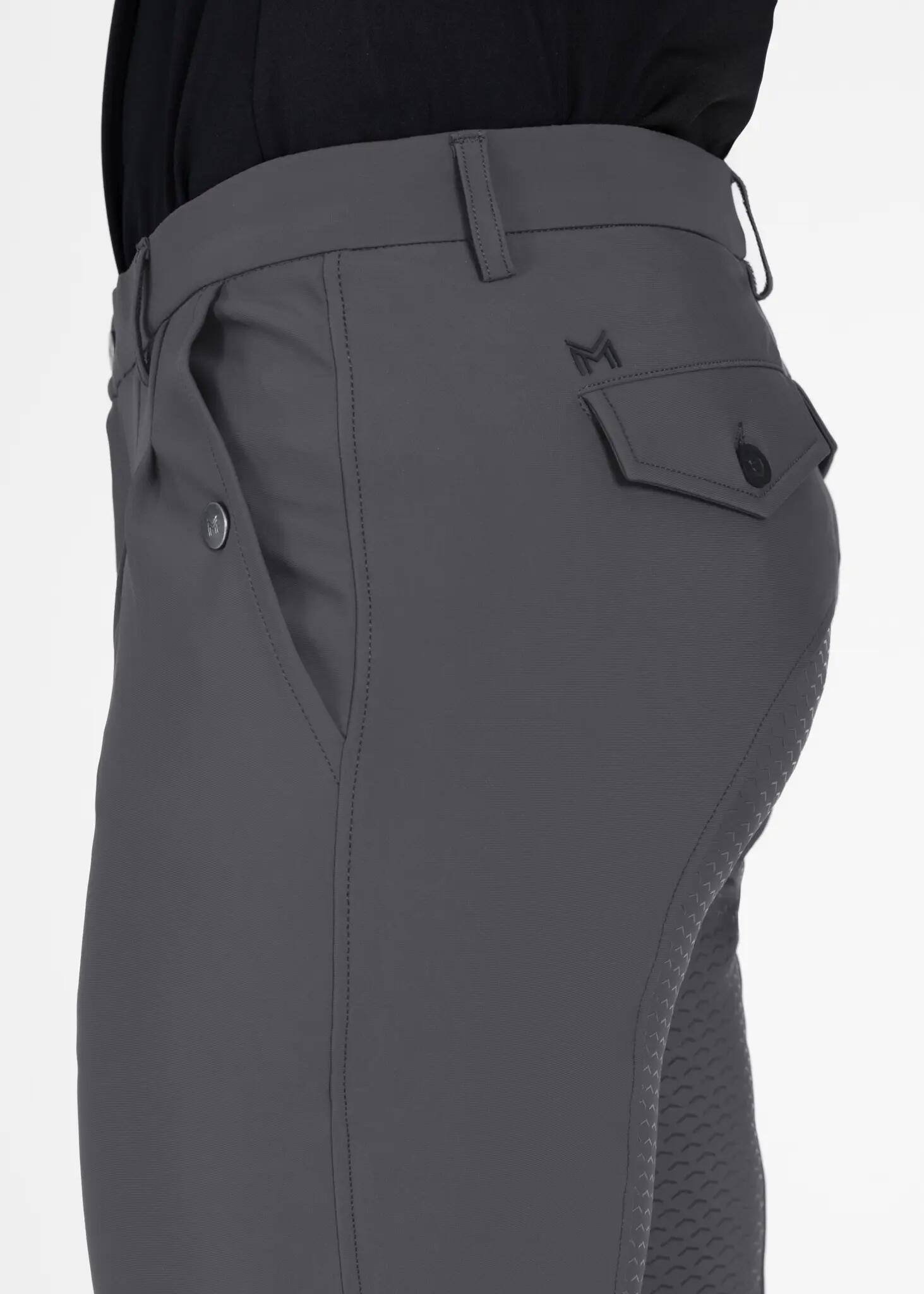Pantalón Hombre Equitación Maximilian Founder Full Grip Grafito 6/8