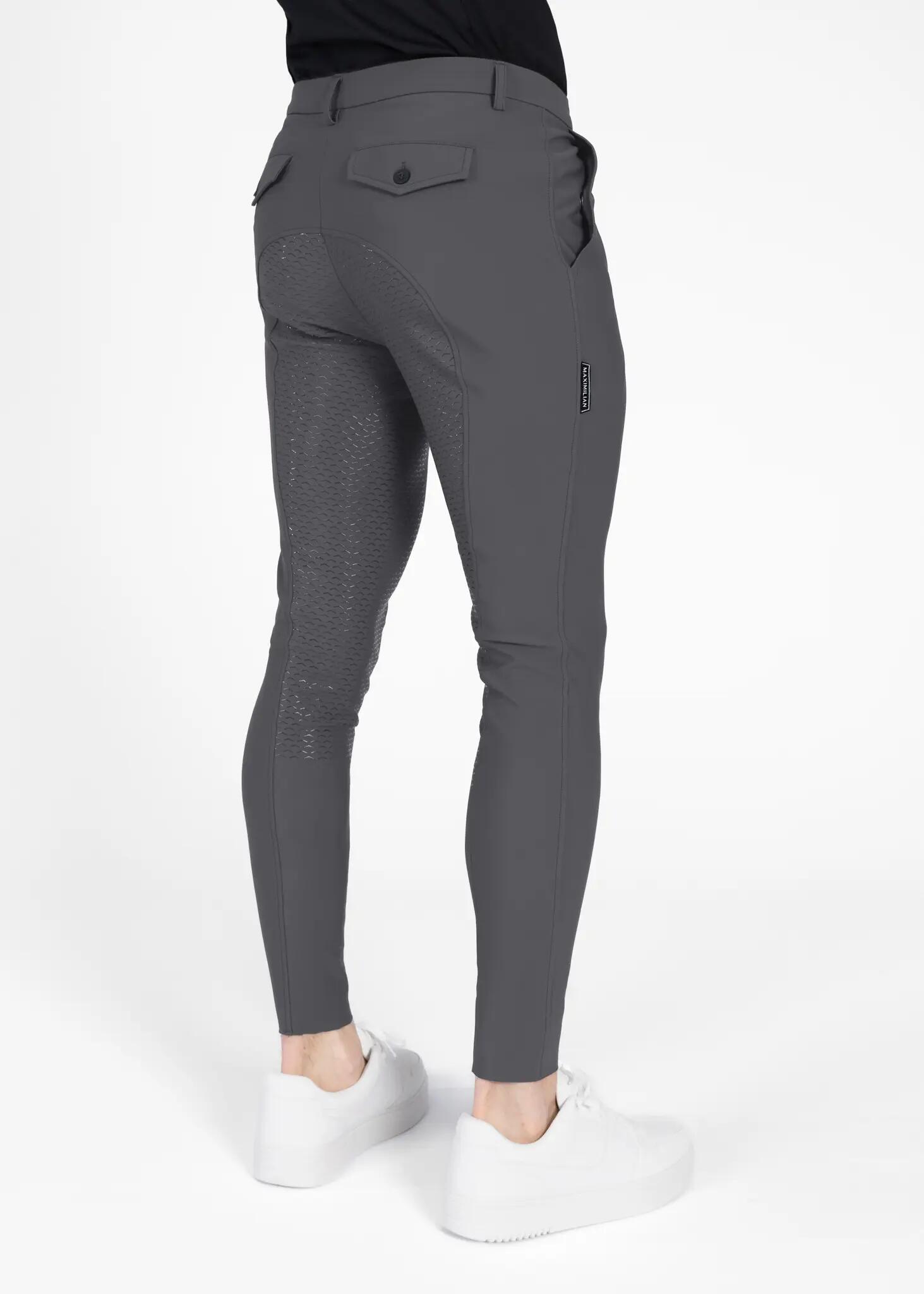 Pantalón Hombre Equitación Maximilian Founder Full Grip Grafito 4/8