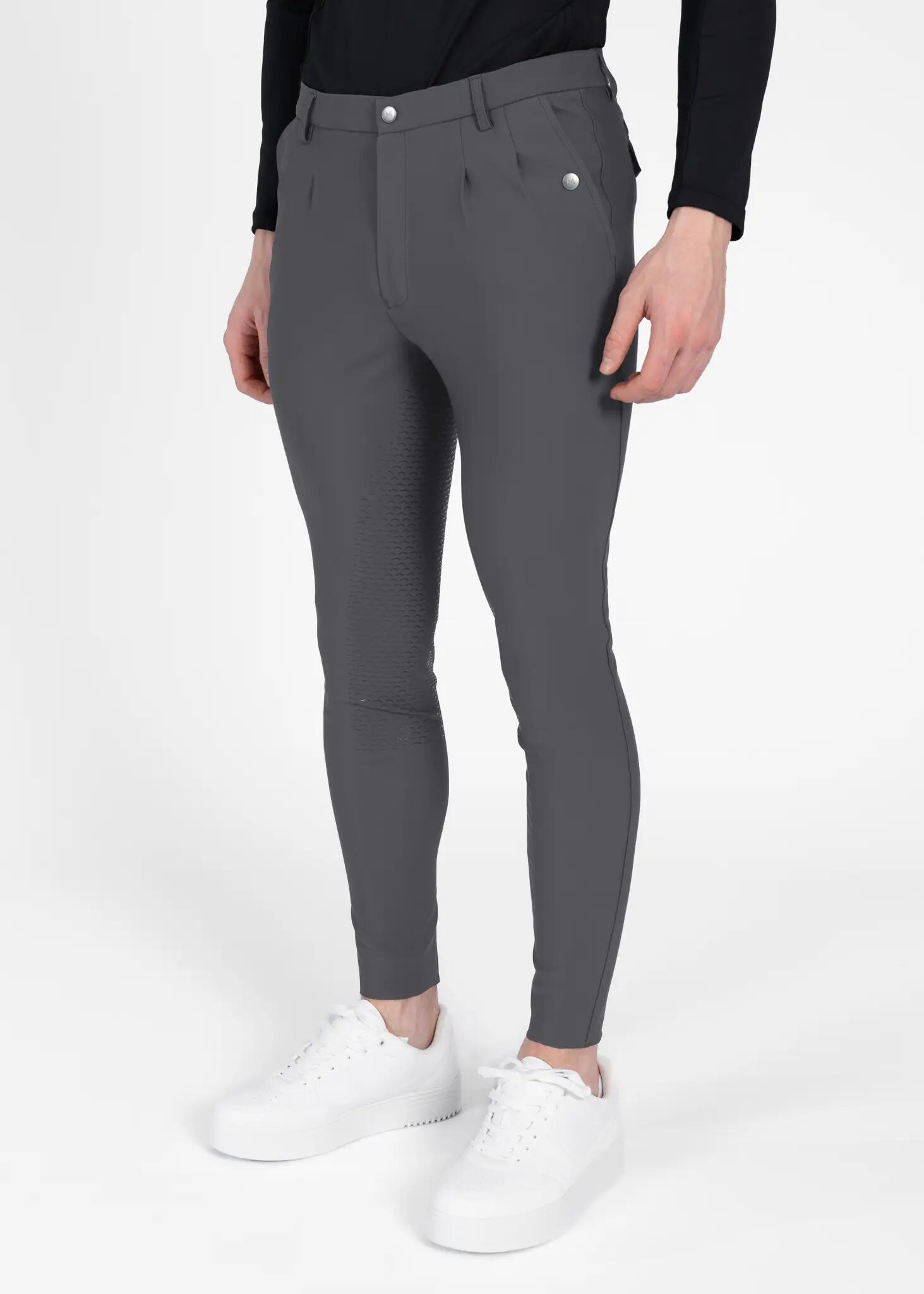 Pantalón Hombre Equitación Maximilian Founder Full Grip Grafito 2/8