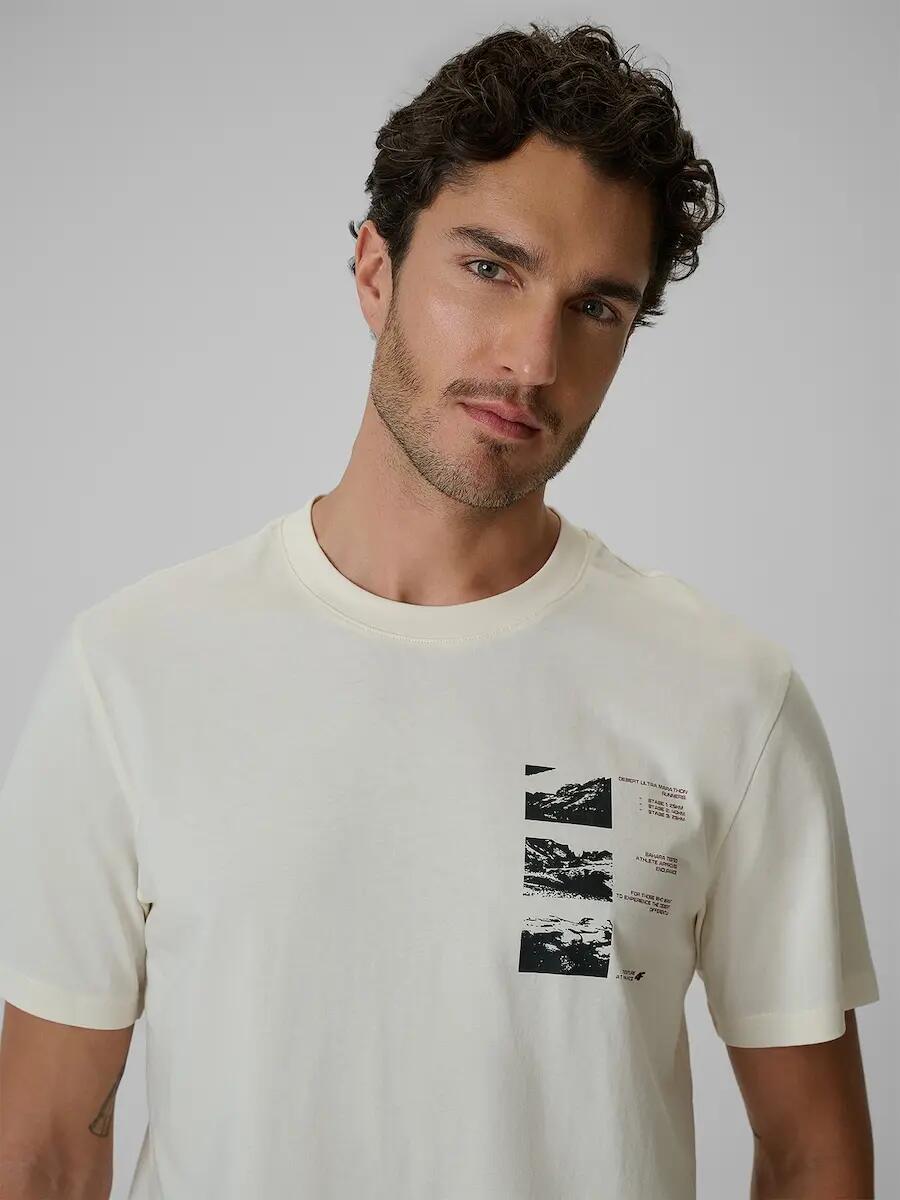 T-shirt regular z nadrukiem męski 4F 4FRSS26TTSHM4231 3/6