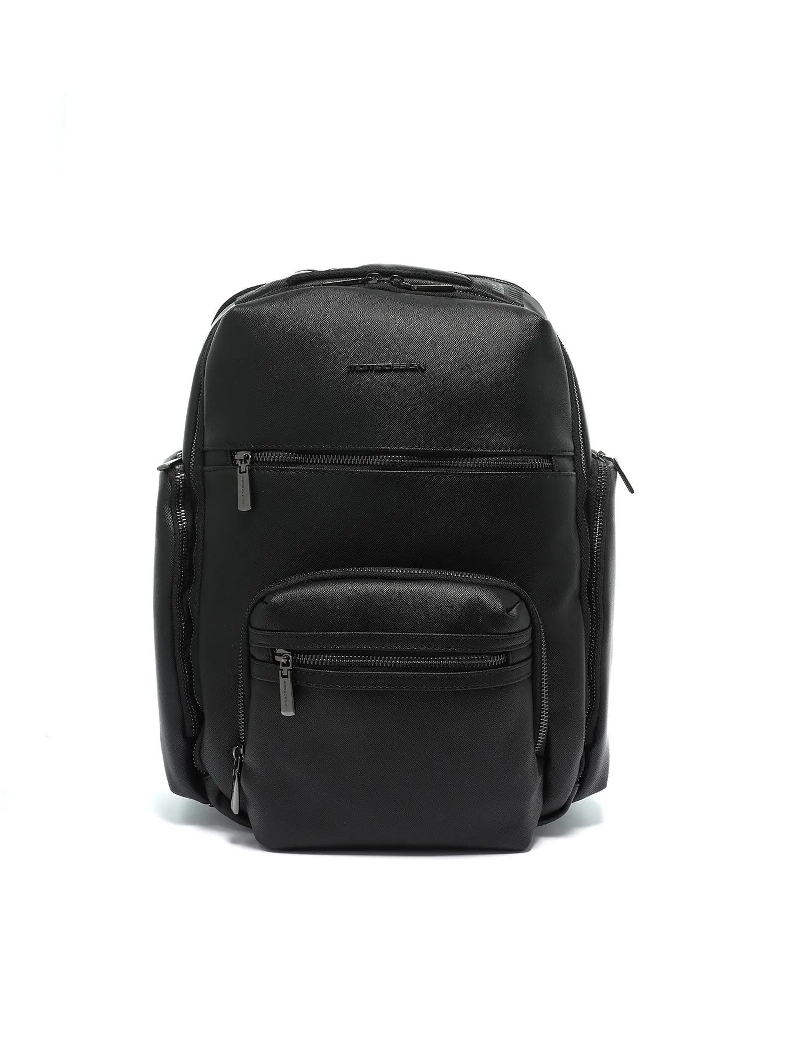 Rucsac Momo Design negru bărbați poliester cu fermoar și buzunare