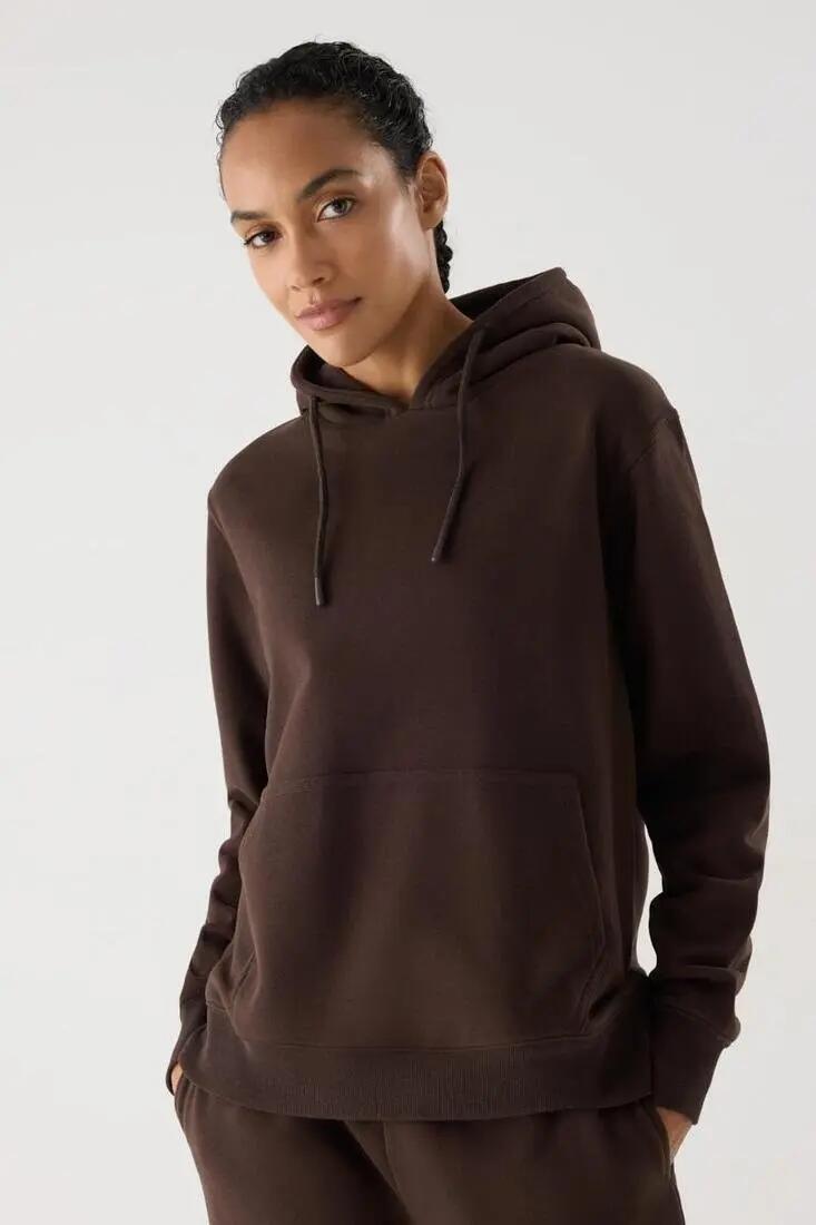Sudadera deportiva afelpada con capucha marrón 7/7