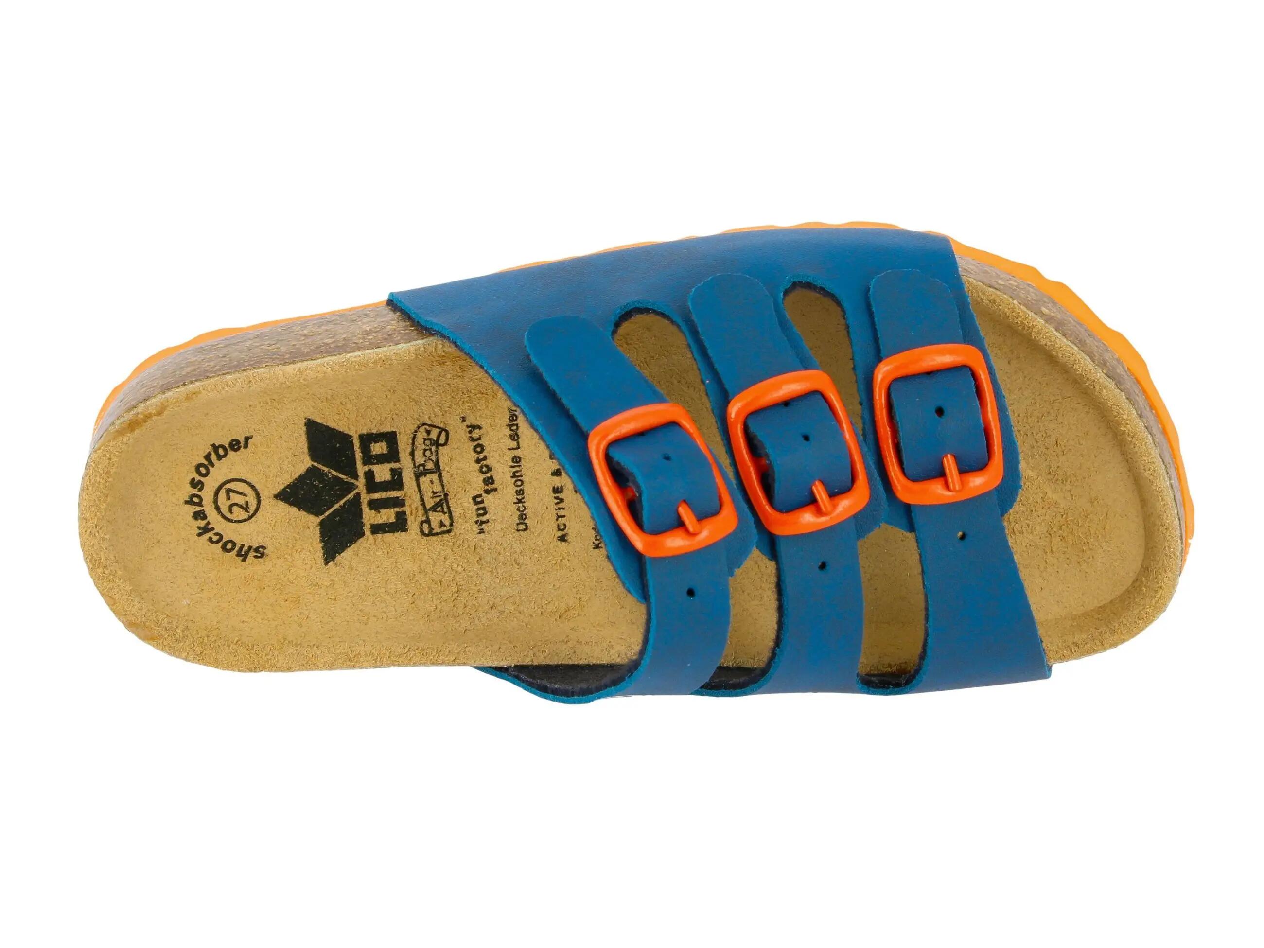 Muiltje - jongens - LICO Bioline Kids - 3 gespen - donkerblauw 5/6