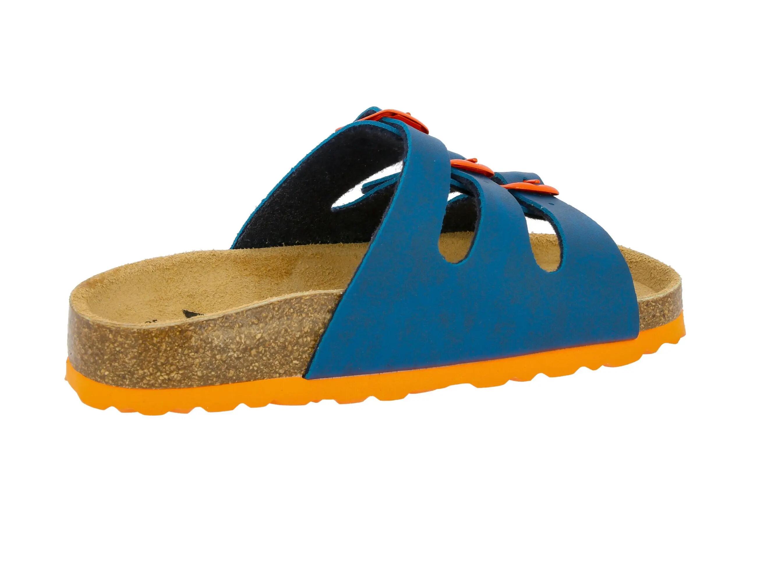 Muiltje - jongens - LICO Bioline Kids - 3 gespen - donkerblauw 4/6