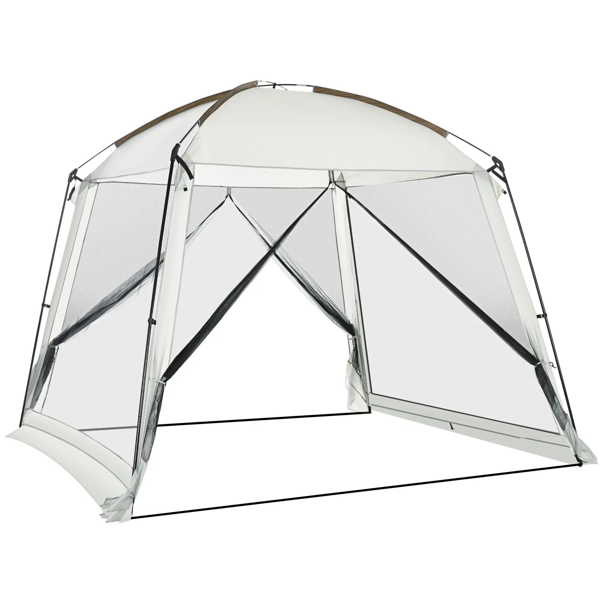 Tente jardin 3x3m 6-8 personnes 4 moustiquaires UV50+ sac blanche 2/6