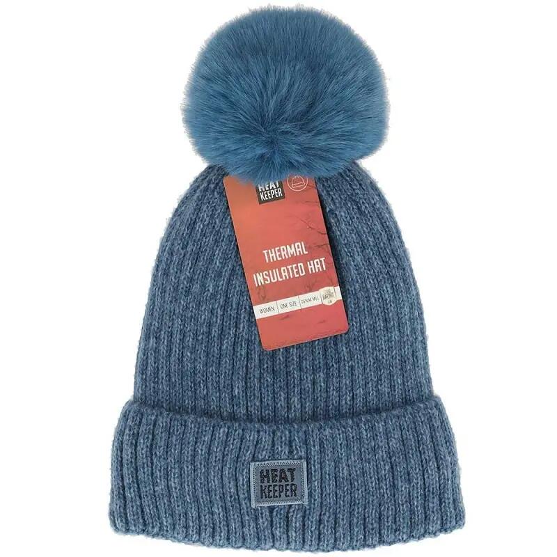 Gorro Térmico con Pompón Mujer - Denim jaspeado 4/4