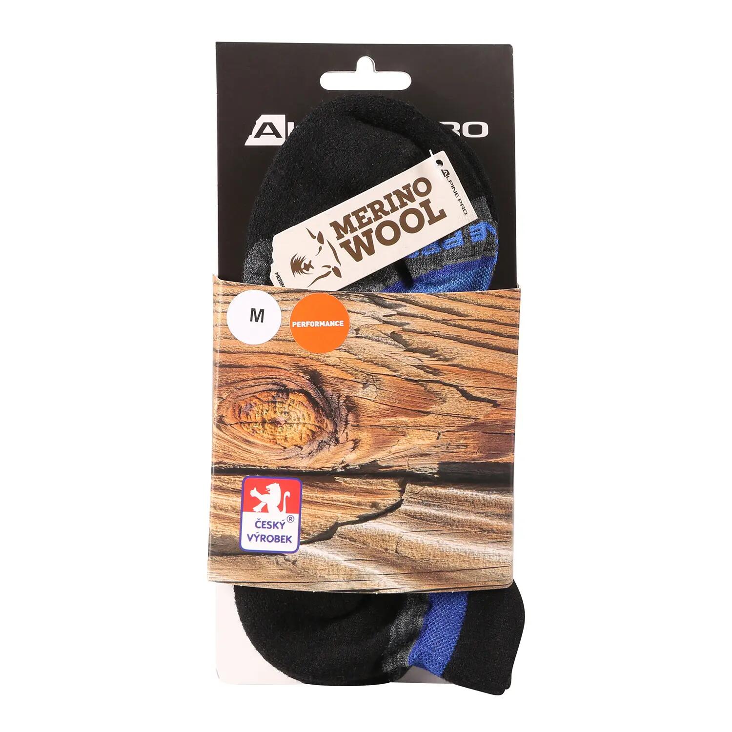 Calcetines tobilleros de lana merina WERDE unisex ALPINE PRO Azul 3/3