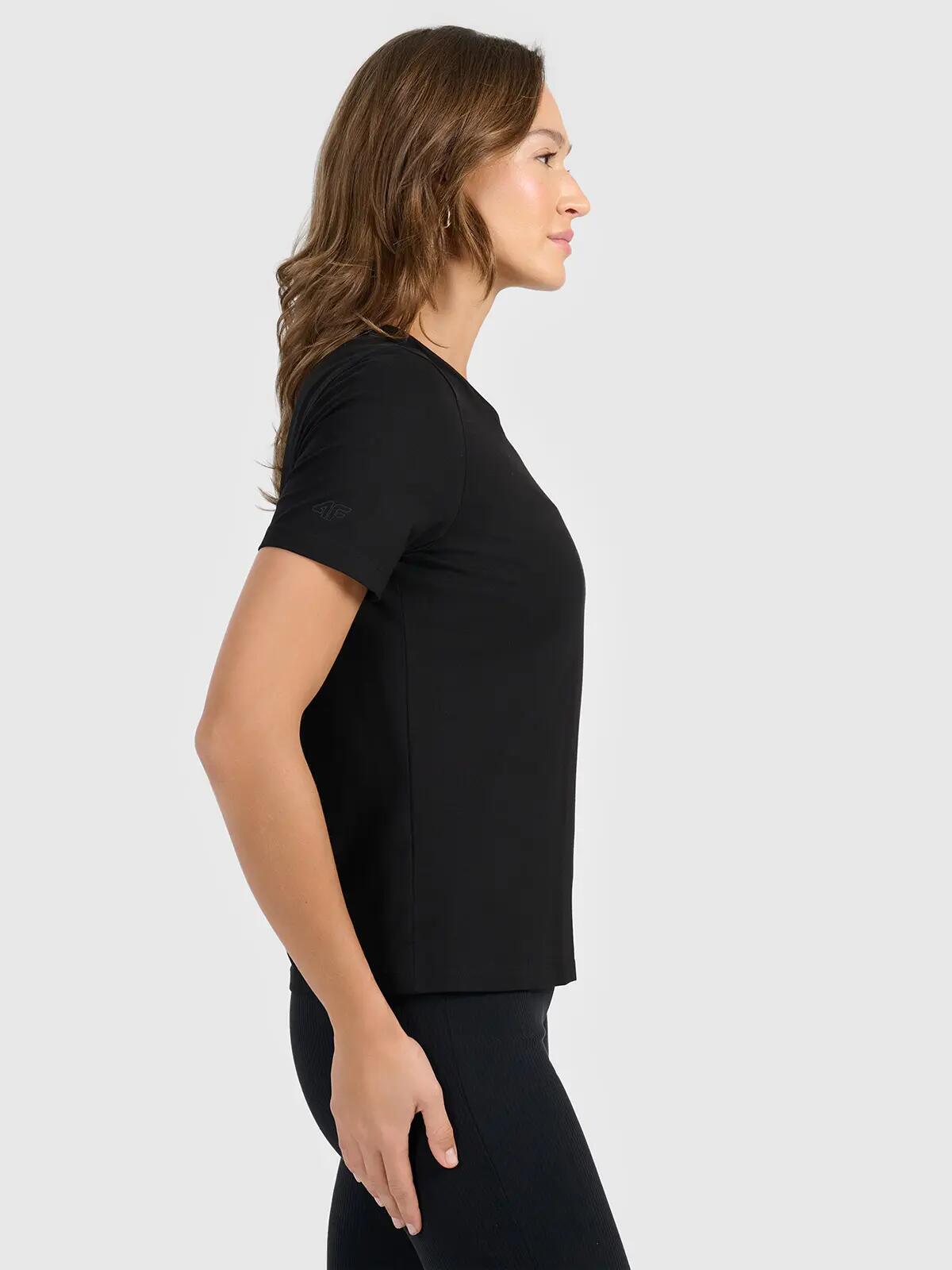 4F T-shirt regular gładki damski 5/8