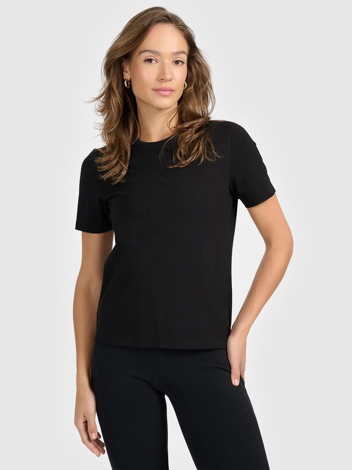 4F T-shirt regular gładki damski 3/8