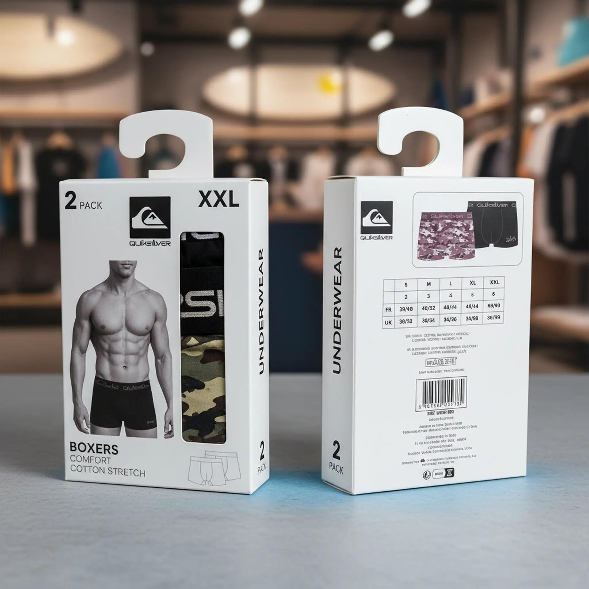 Pack de 4 Boxers Hombre QUIKSILVER Licencia Oficial Caja Regalo 3/7