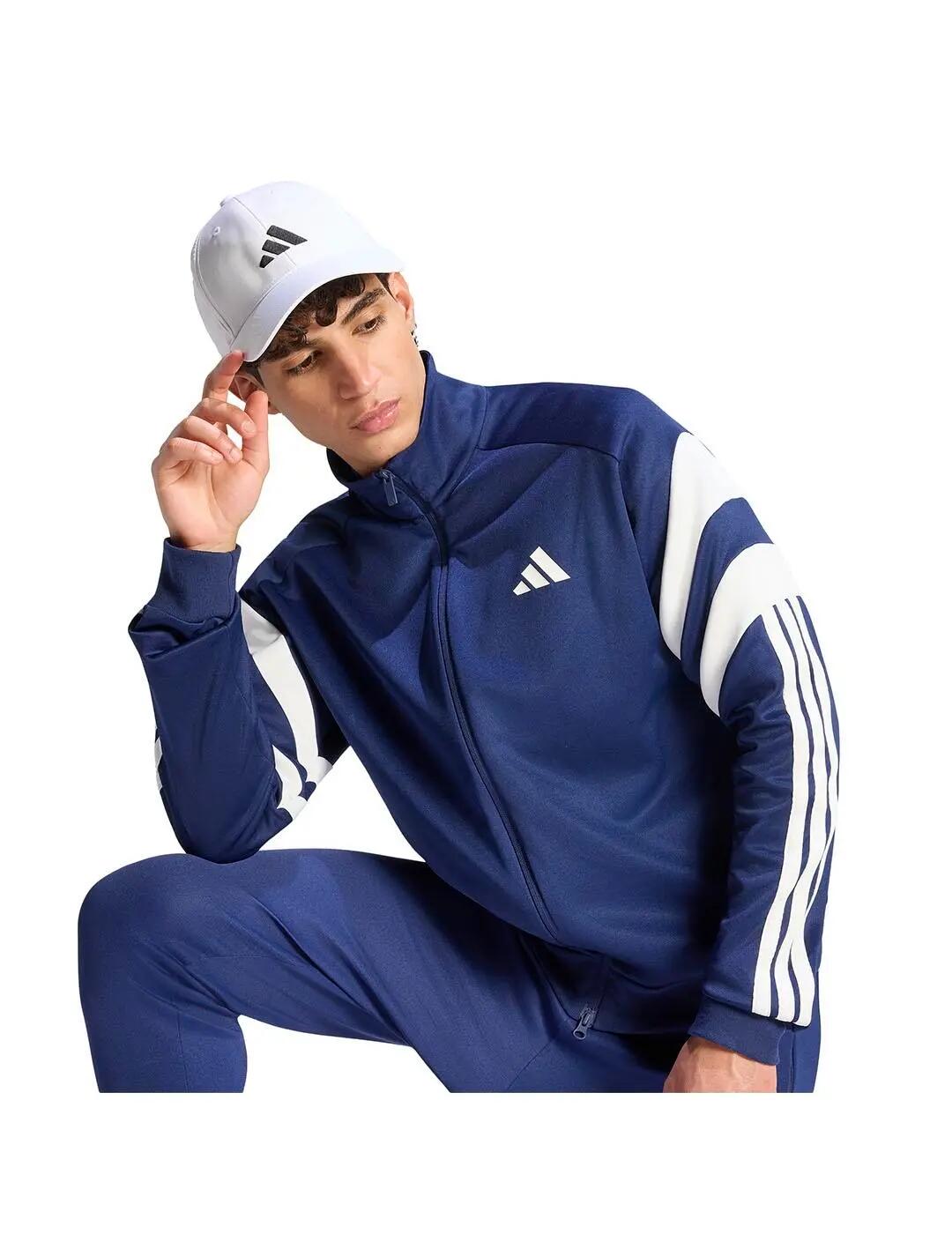 Sweat à capuche en polaire pour homme Adidas House of Tiro Bleu. 4/5