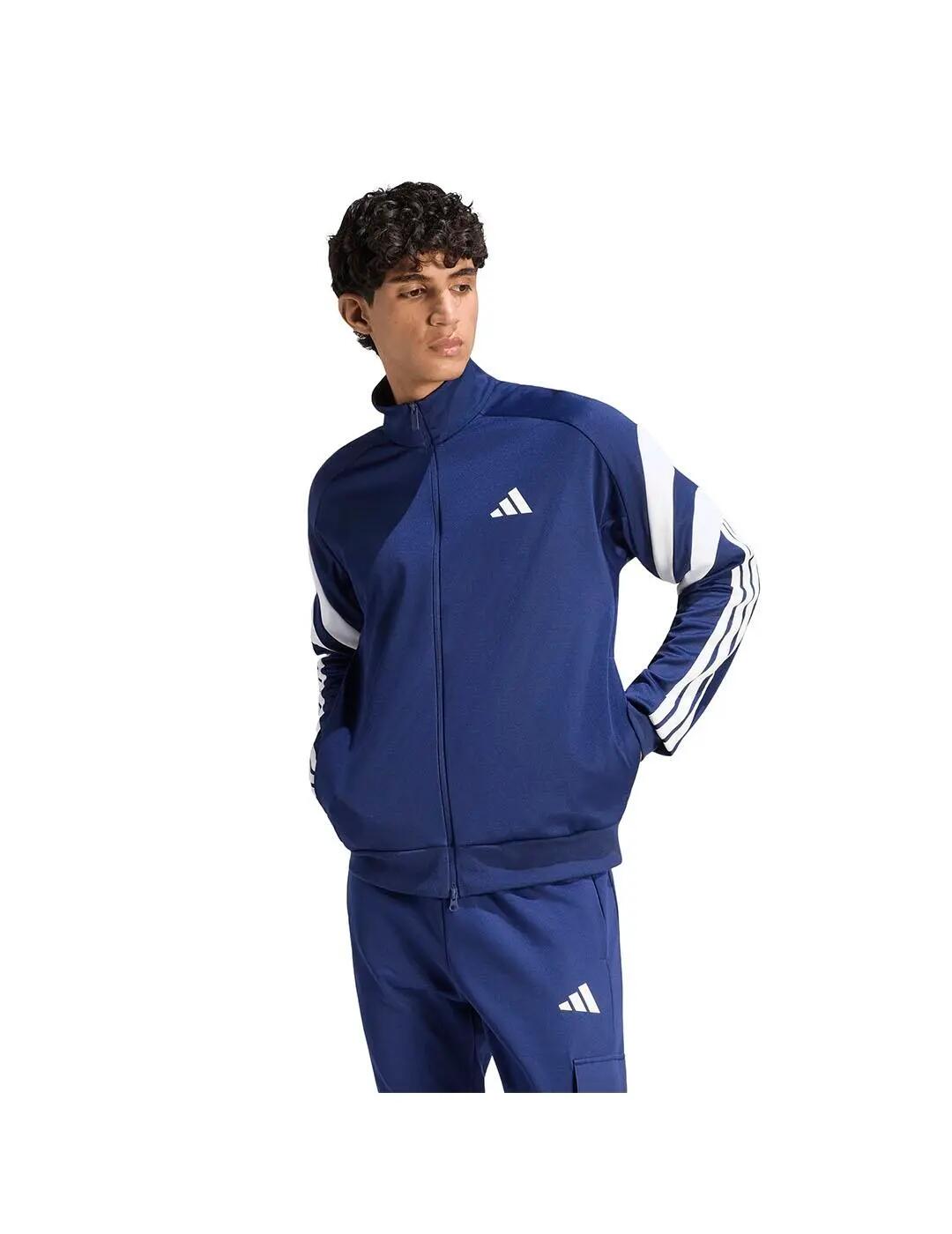 Sweat à capuche en polaire pour homme Adidas House of Tiro Bleu. 2/5