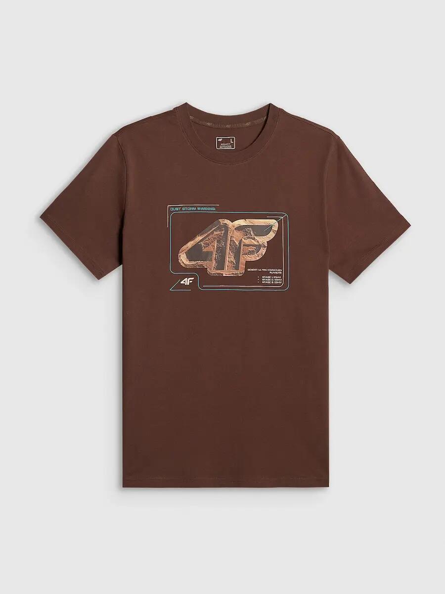 T-shirt regular z nadrukiem męski 4F 4FRSS26TTSHM4230 5/6