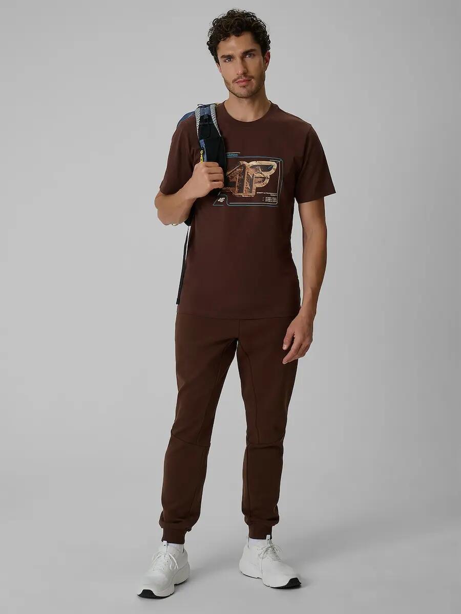 T-shirt regular z nadrukiem męski 4F 4FRSS26TTSHM4230 4/6
