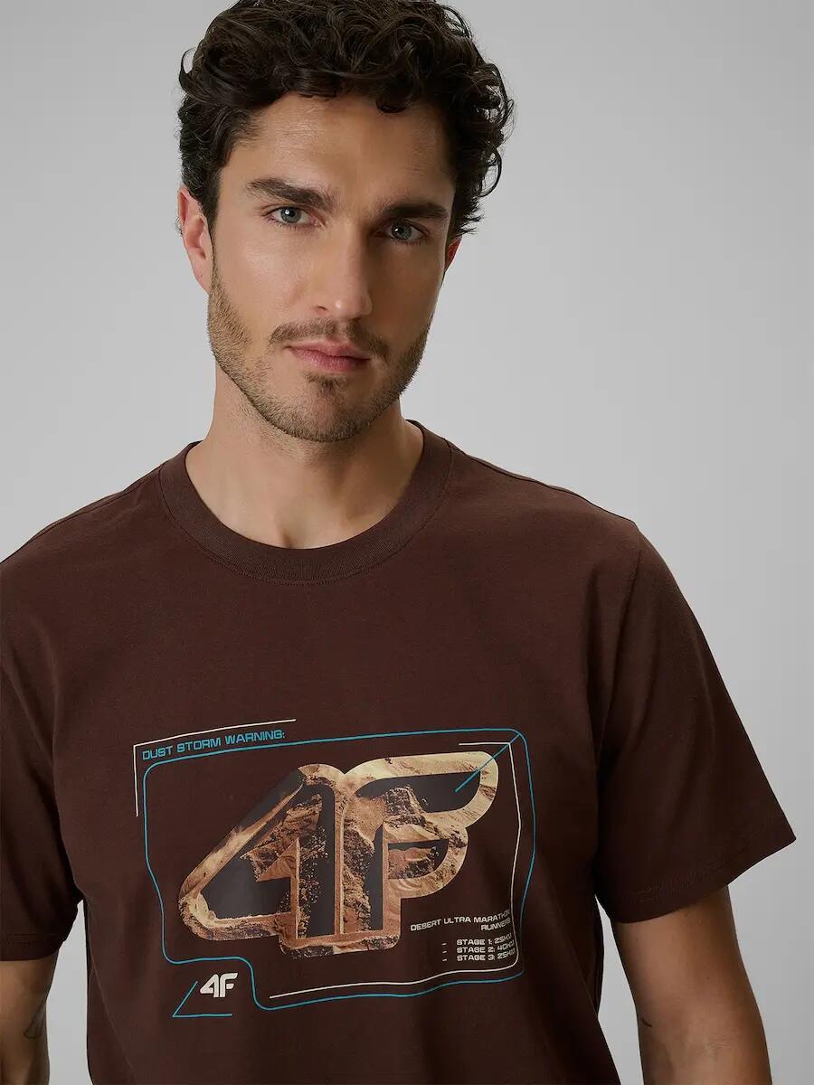 T-shirt regular z nadrukiem męski 4F 4FRSS26TTSHM4230 3/6