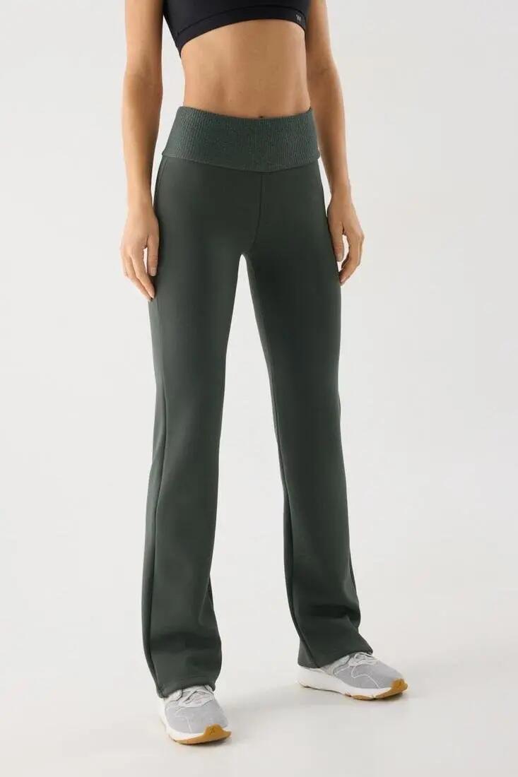 ULTRA TÉRMICO Leggings desportivos de mulher verde-garrafa acampanados com inter 6/6