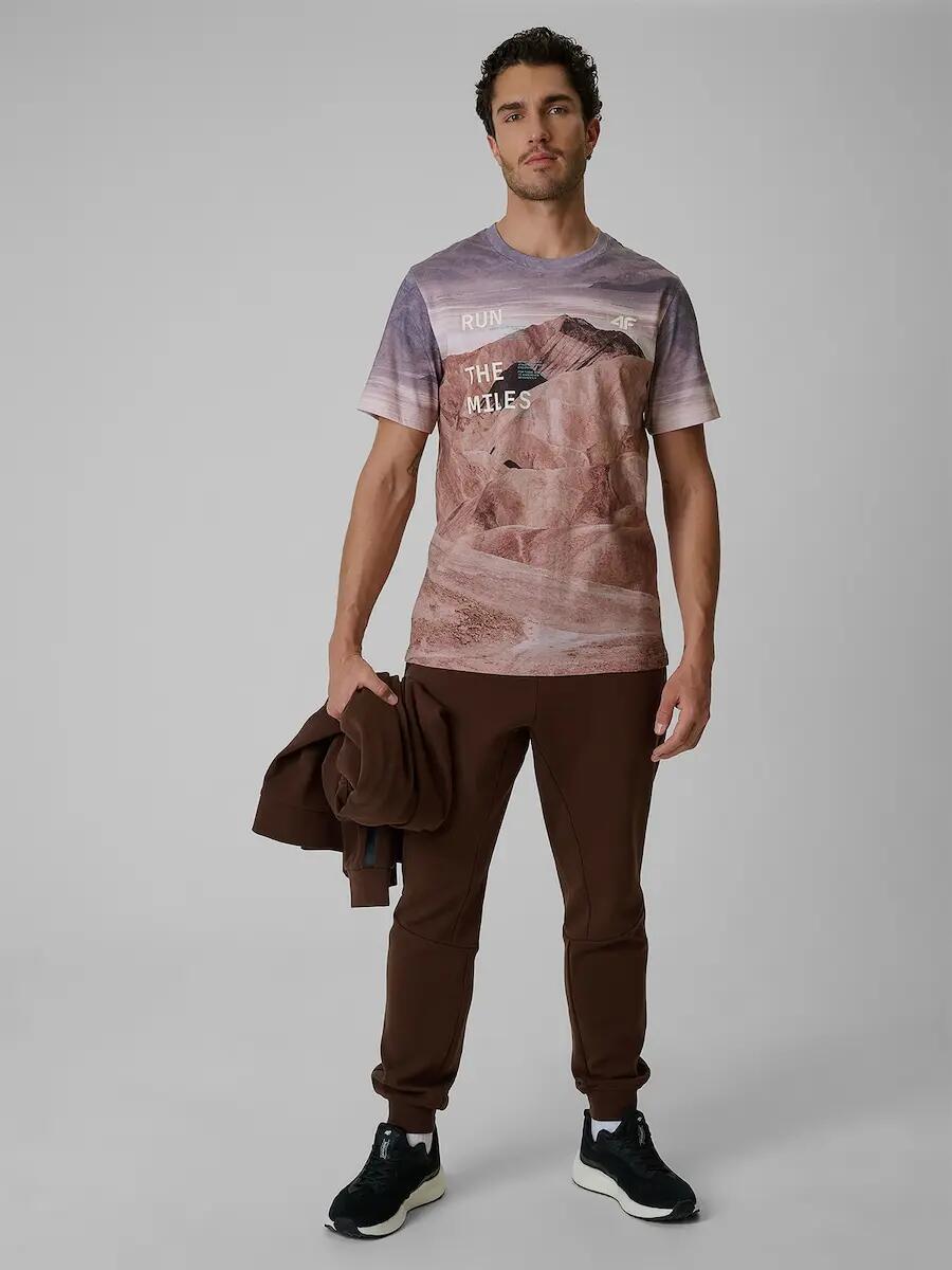 T-shirt regular z nadrukiem męski 4F 4FRSS26TTSHM4229 4/6