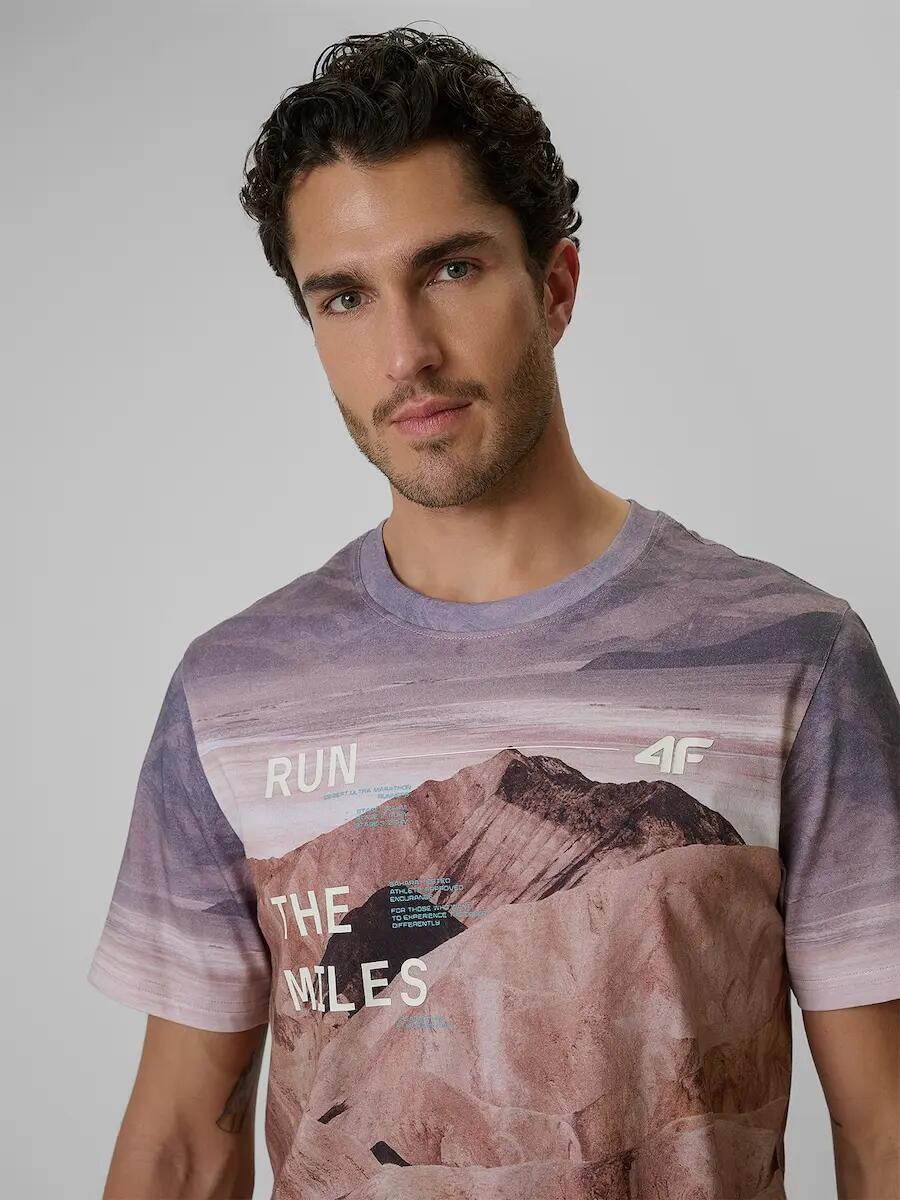 T-shirt regular z nadrukiem męski 4F 4FRSS26TTSHM4229 3/6