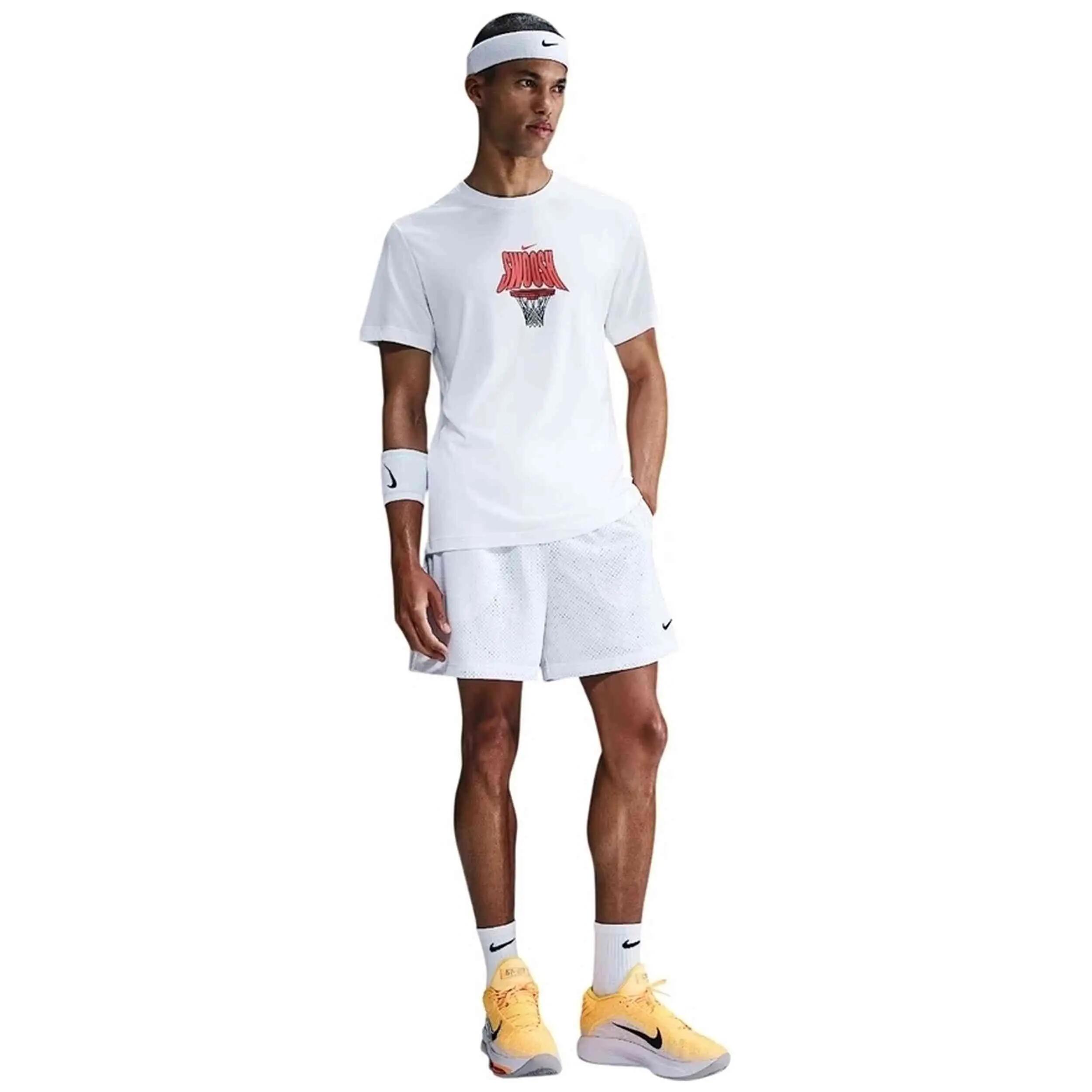 Maglia da basket Nike modello Nike Camiseta Dri-Fit Basketball "White per uomini 5/5
