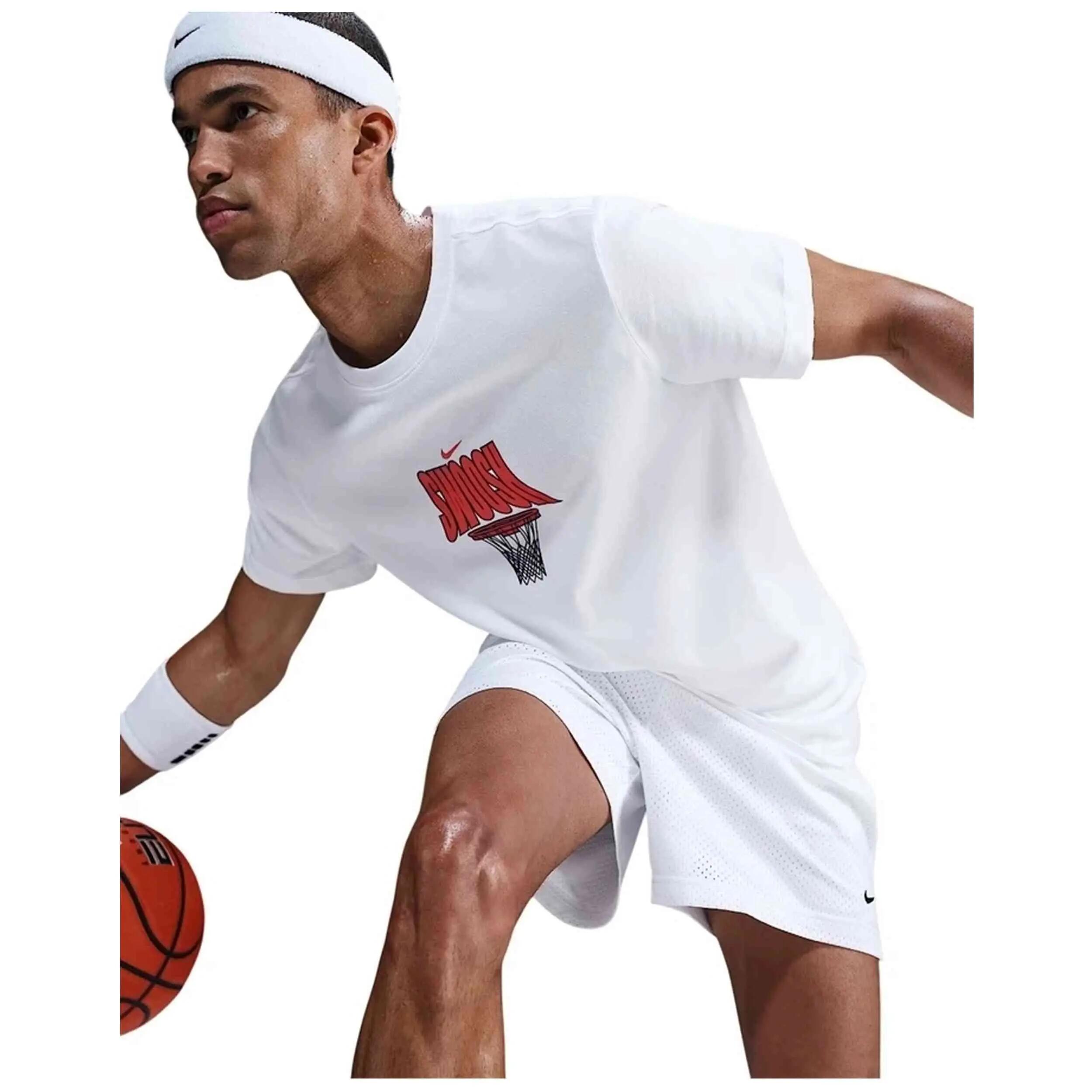 Maglia da basket Nike modello Nike Camiseta Dri-Fit Basketball "White per uomini 4/5