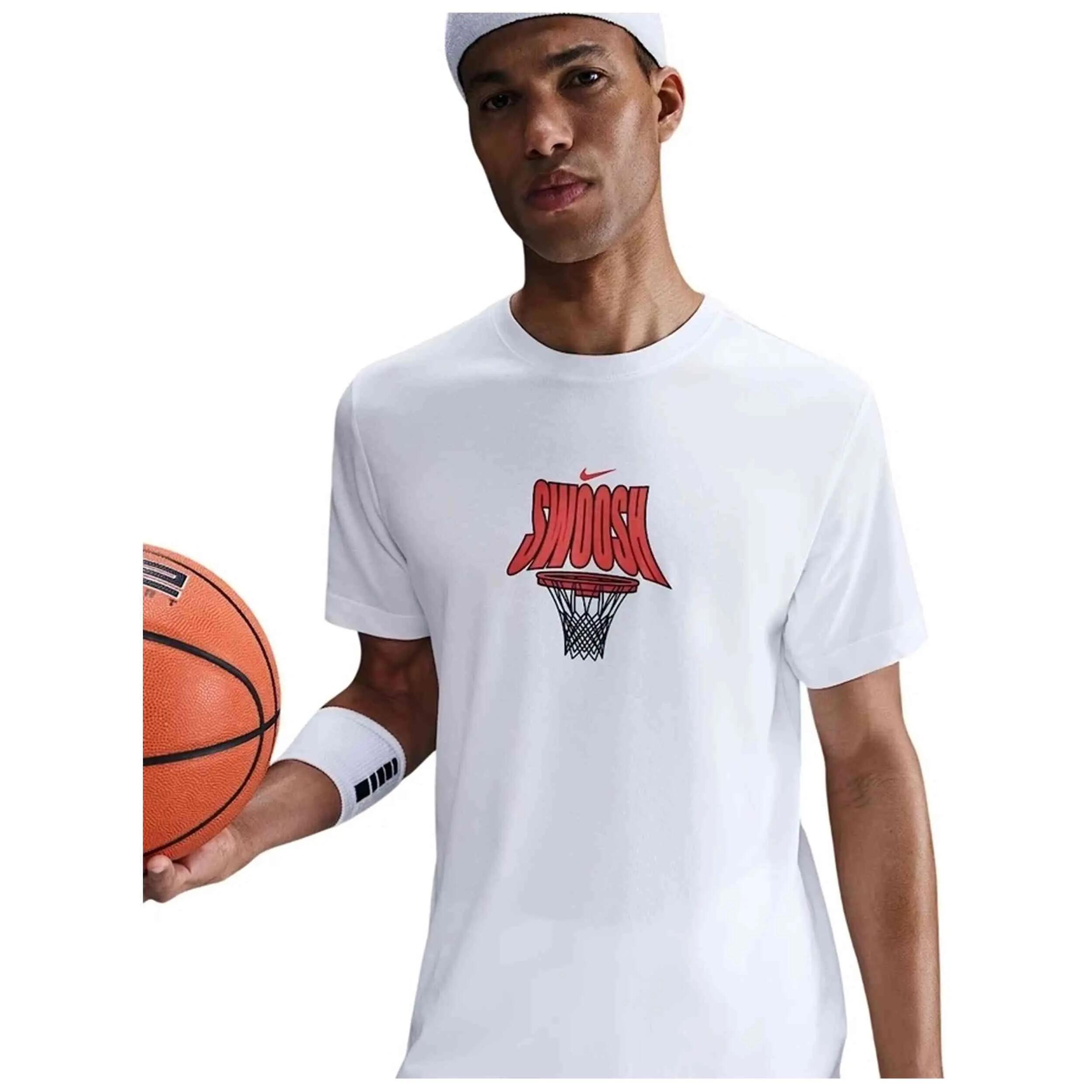 Maglia da basket Nike modello Nike Camiseta Dri-Fit Basketball "White per uomini 2/5