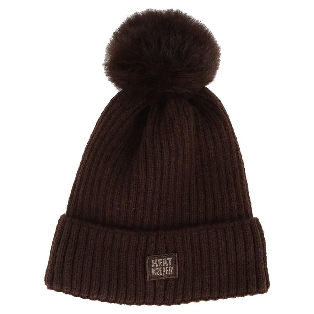 Gorro Térmico con Pompón Mujer - Marrón 3/4