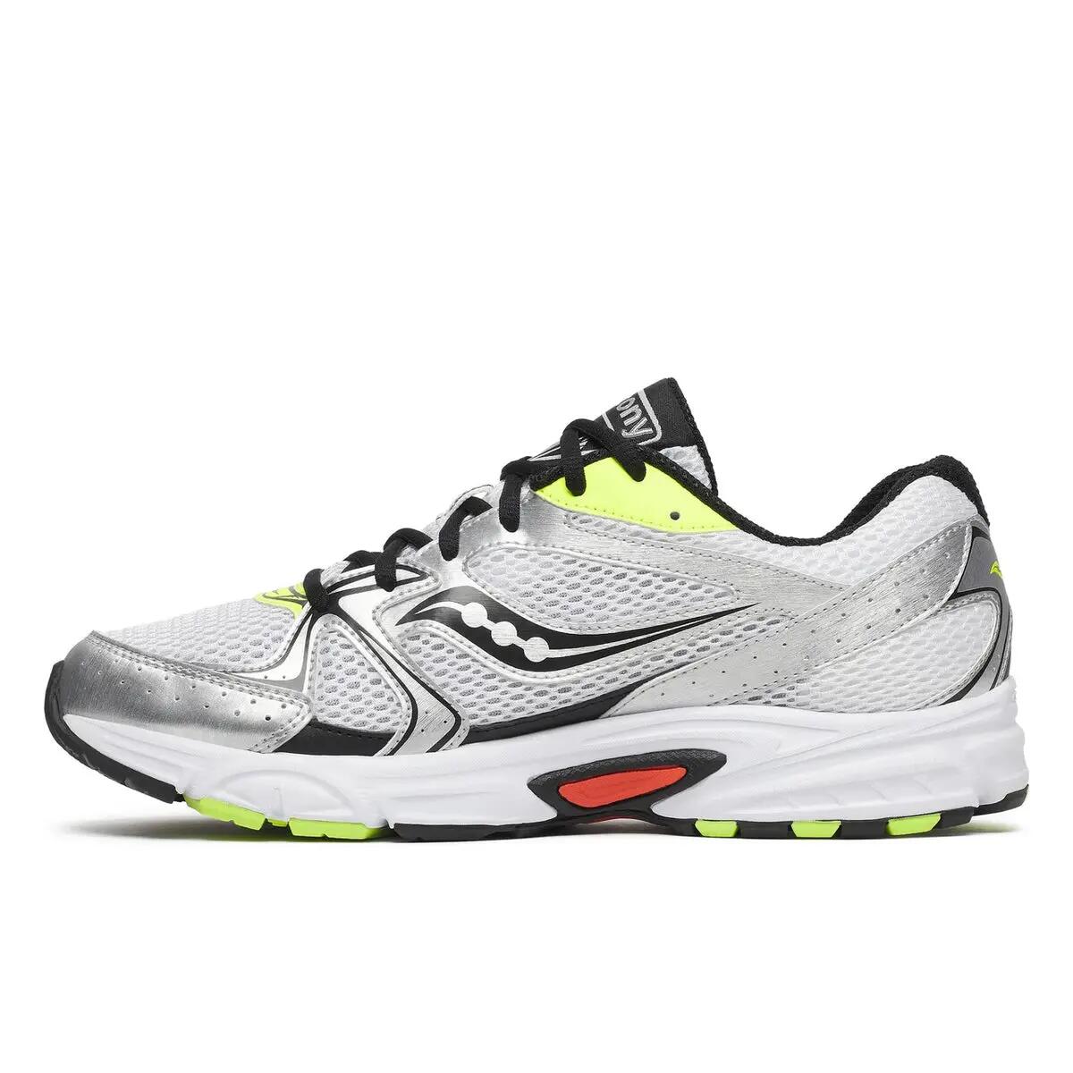 Saucony Grid Ride Millennium White Silver Lime Orange 3/5